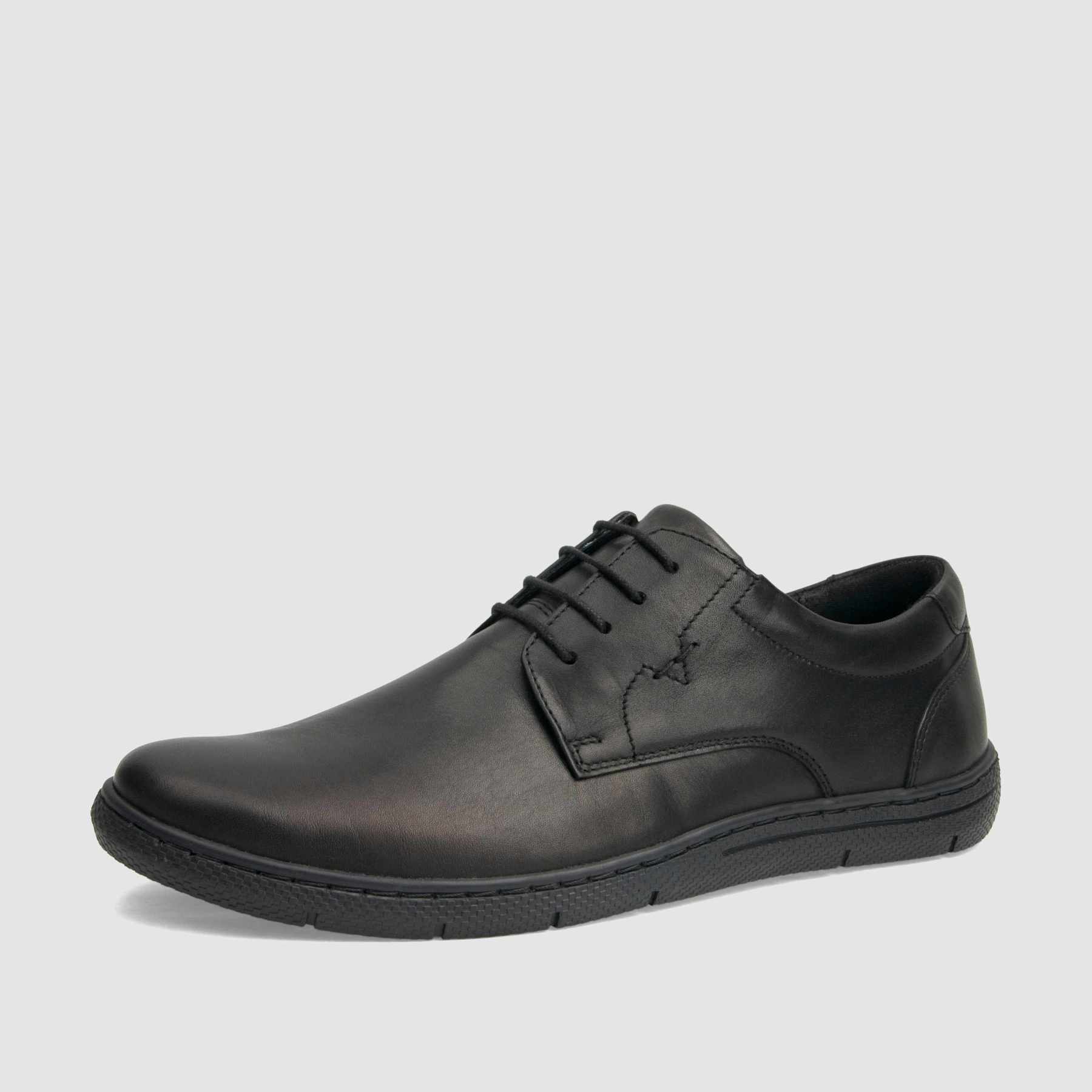 Półbut casual TAPI A-7264 czarna licowa skóra