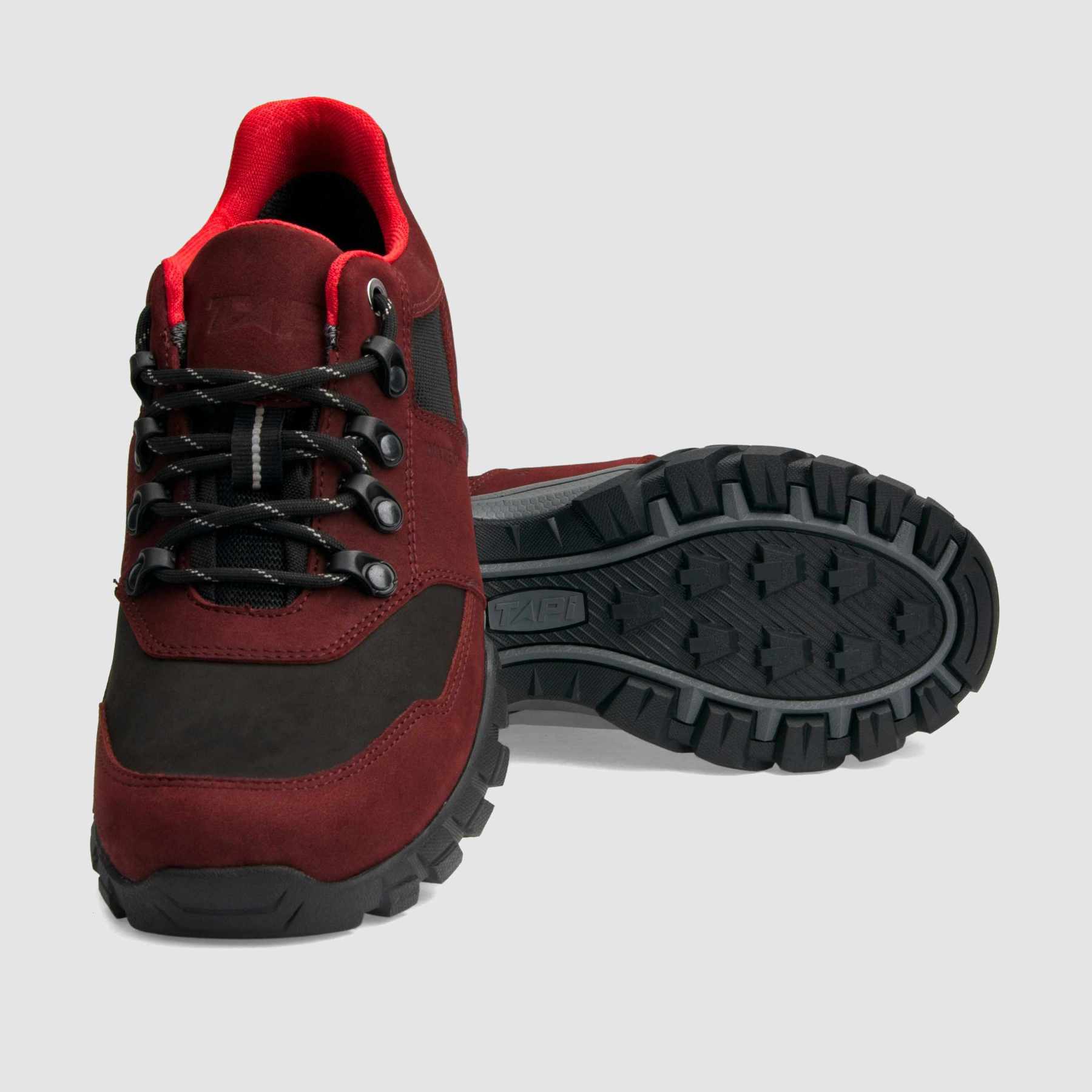 Półbuty trekkingowe TAPI B-9155 bordowy nubuk wodoodporny