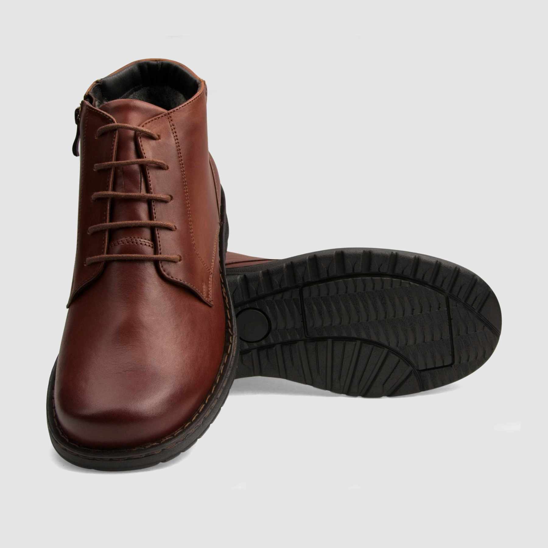 Trzewik casual TAPI E-2466 brązowa licowa skóra