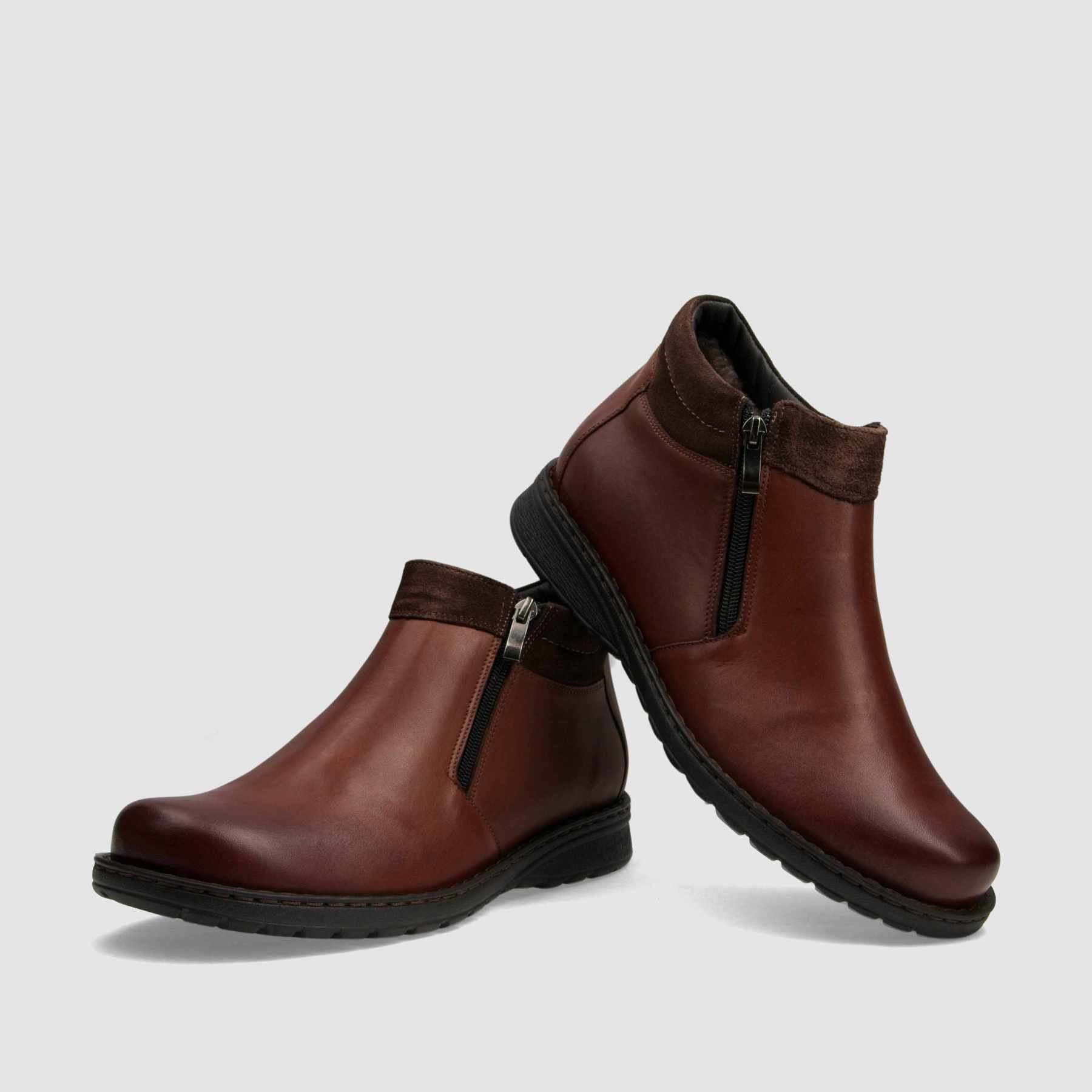 Trzewik casual TAPI F-2470 brązowa licowa skóra