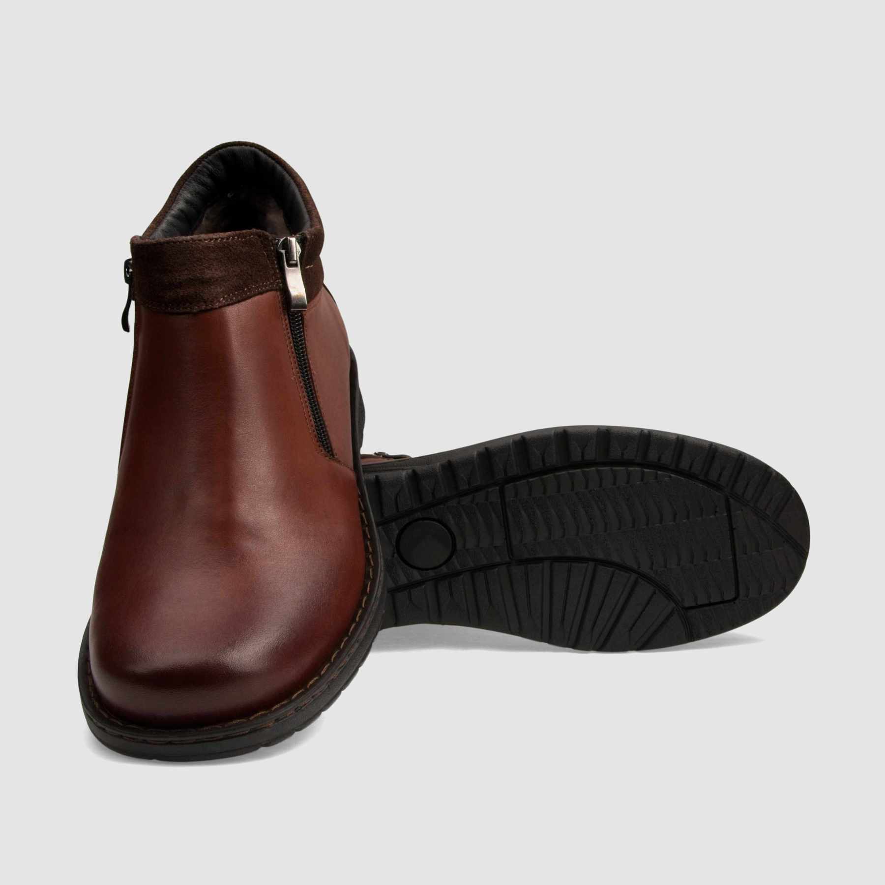Trzewik casual TAPI F-2470 brązowa licowa skóra