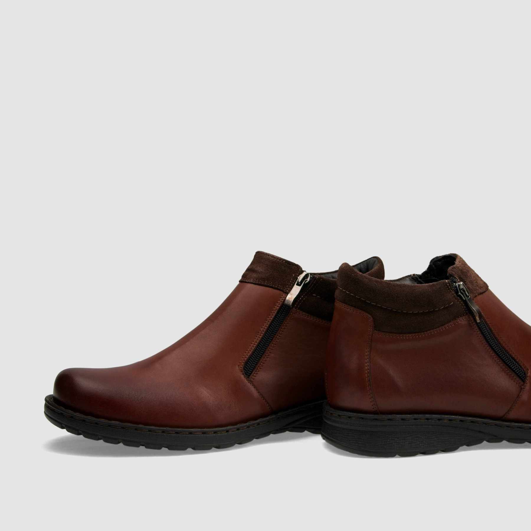 Trzewik casual TAPI F-2470 brązowa licowa skóra