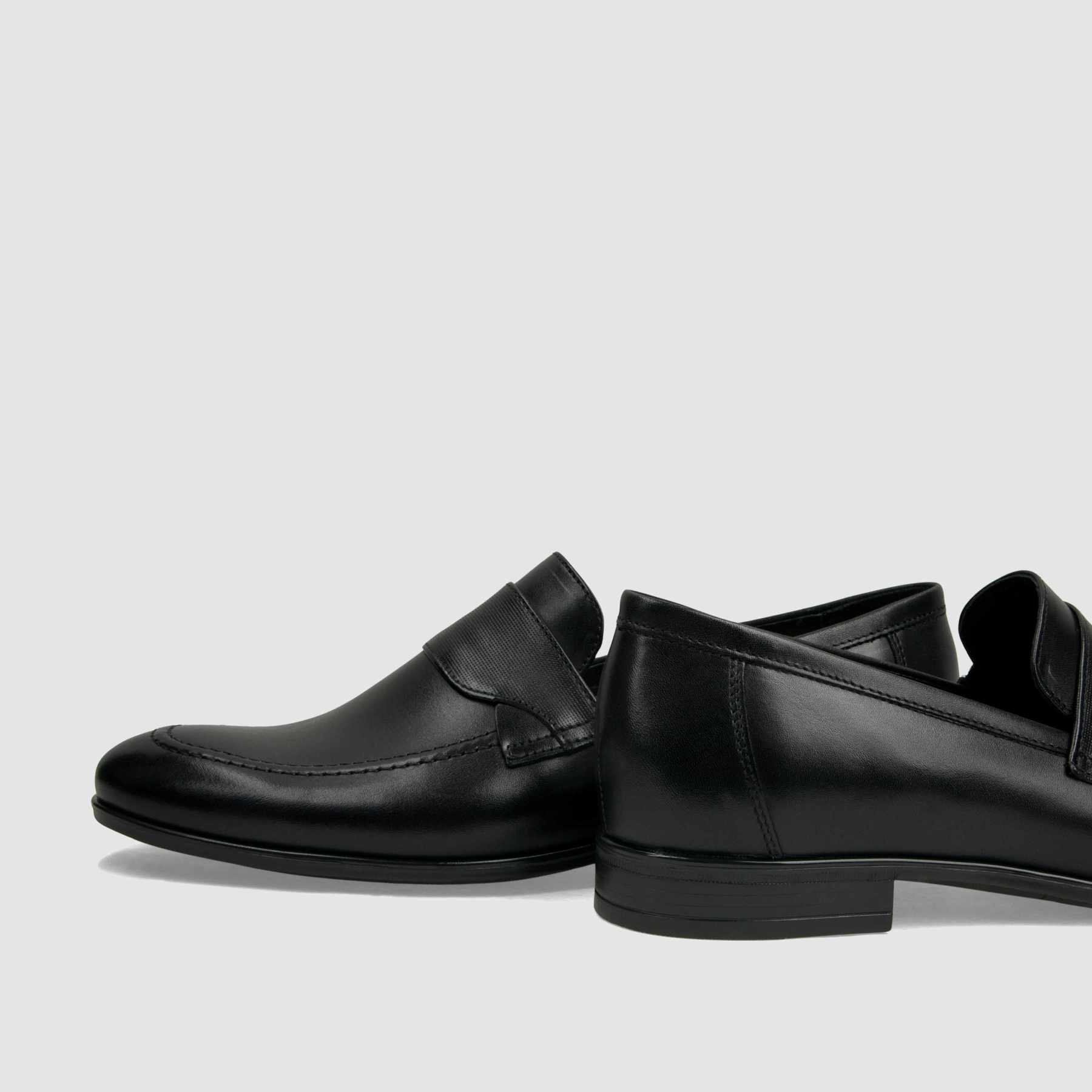 Loafers TAPI H-7101 czarna licowa skóra