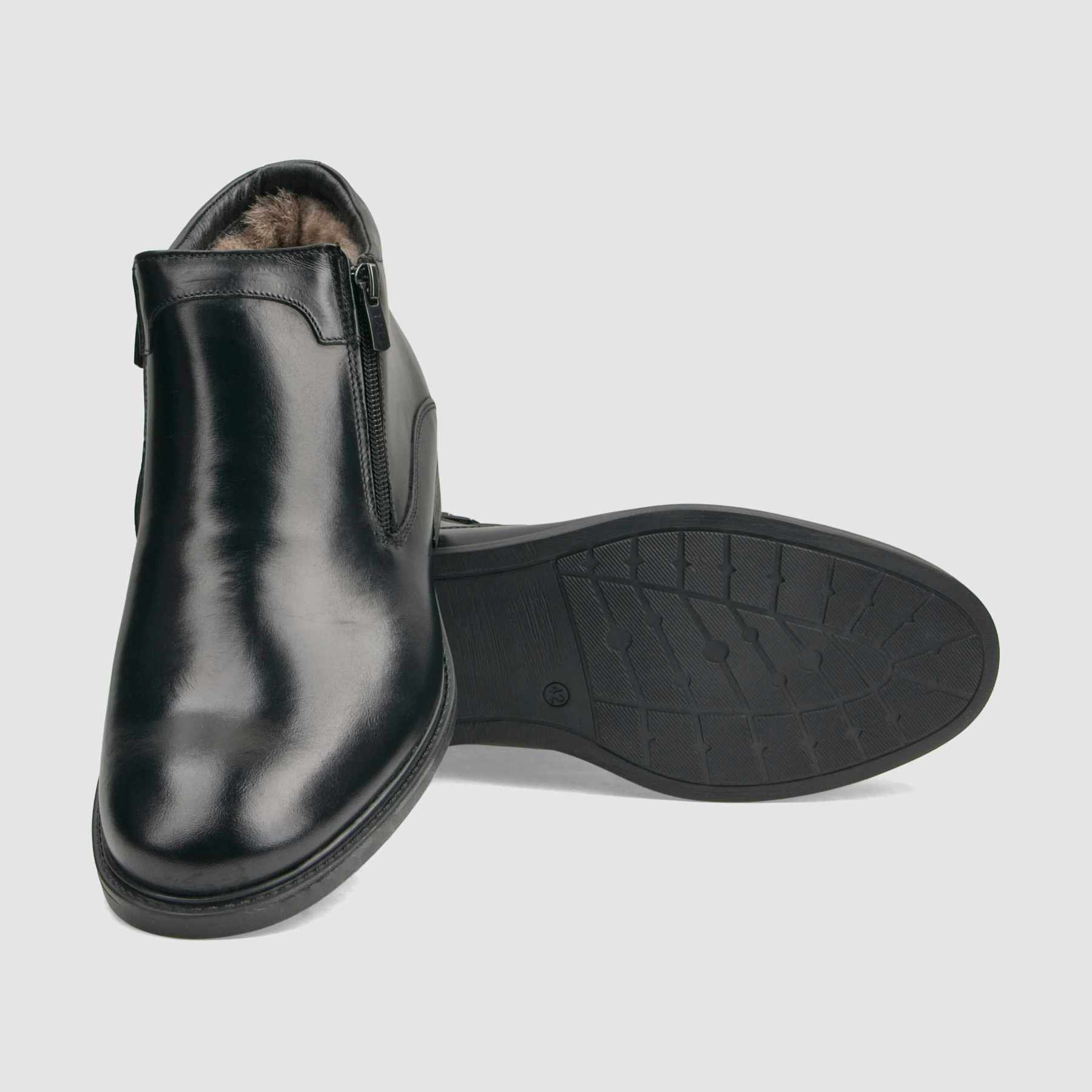 TAPI U-2384 black formal shoe insulated with sheepskin