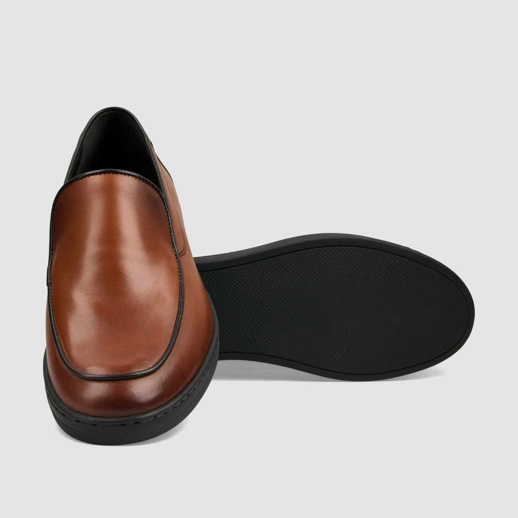 Loafer TAPI B - 7208 brązowa licowa skóra - TAPI nero - Mokasyny - Brązowy - 4