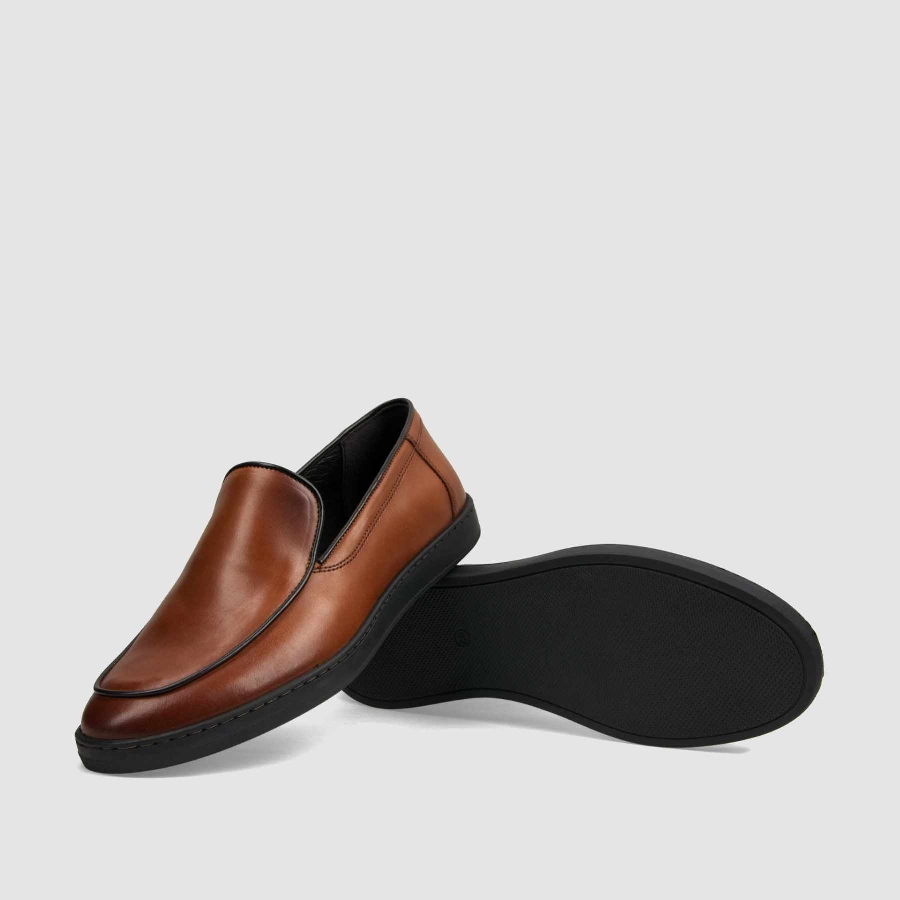 Loafer TAPI B - 7208 brązowa licowa skóra - TAPI nero - Mokasyny - Brązowy - 7