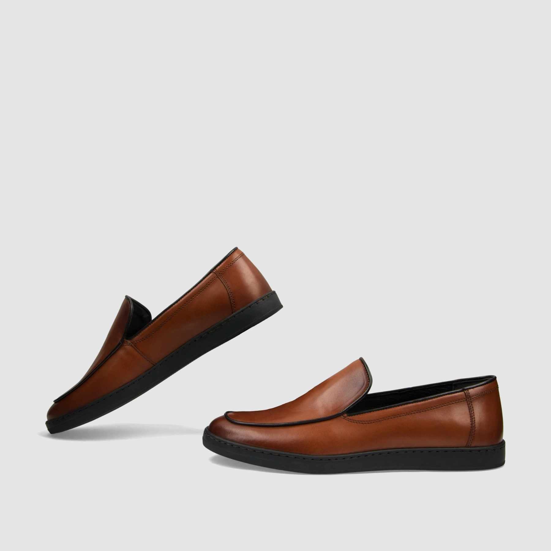 Loafer TAPI B - 7208 brązowa licowa skóra - TAPI nero - Mokasyny - Brązowy - 6