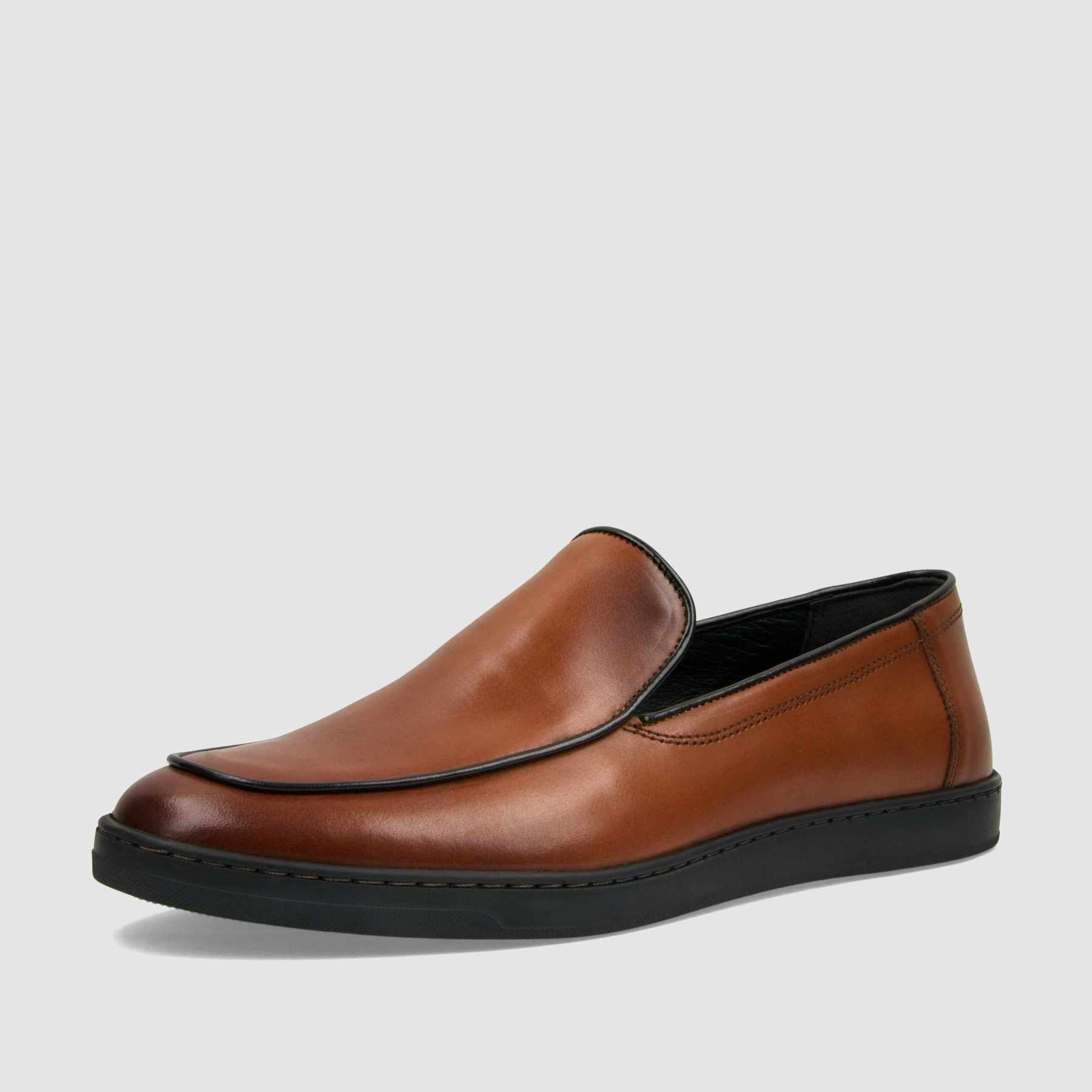 Loafer TAPI B - 7208 brązowa licowa skóra - TAPI nero - Mokasyny - Brązowy - 1