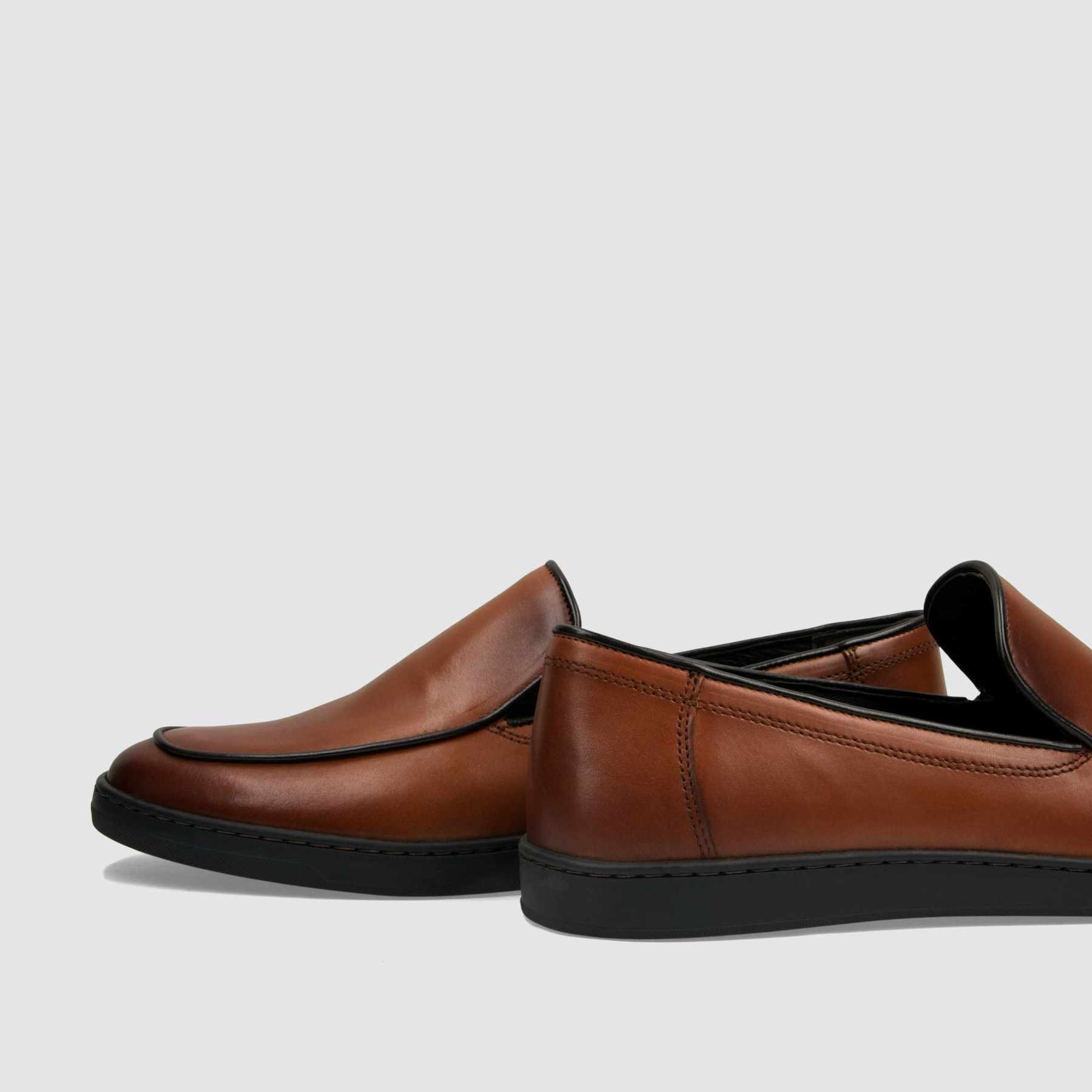 Loafer TAPI B - 7208 brązowa licowa skóra - TAPI nero - Mokasyny - Brązowy - 5