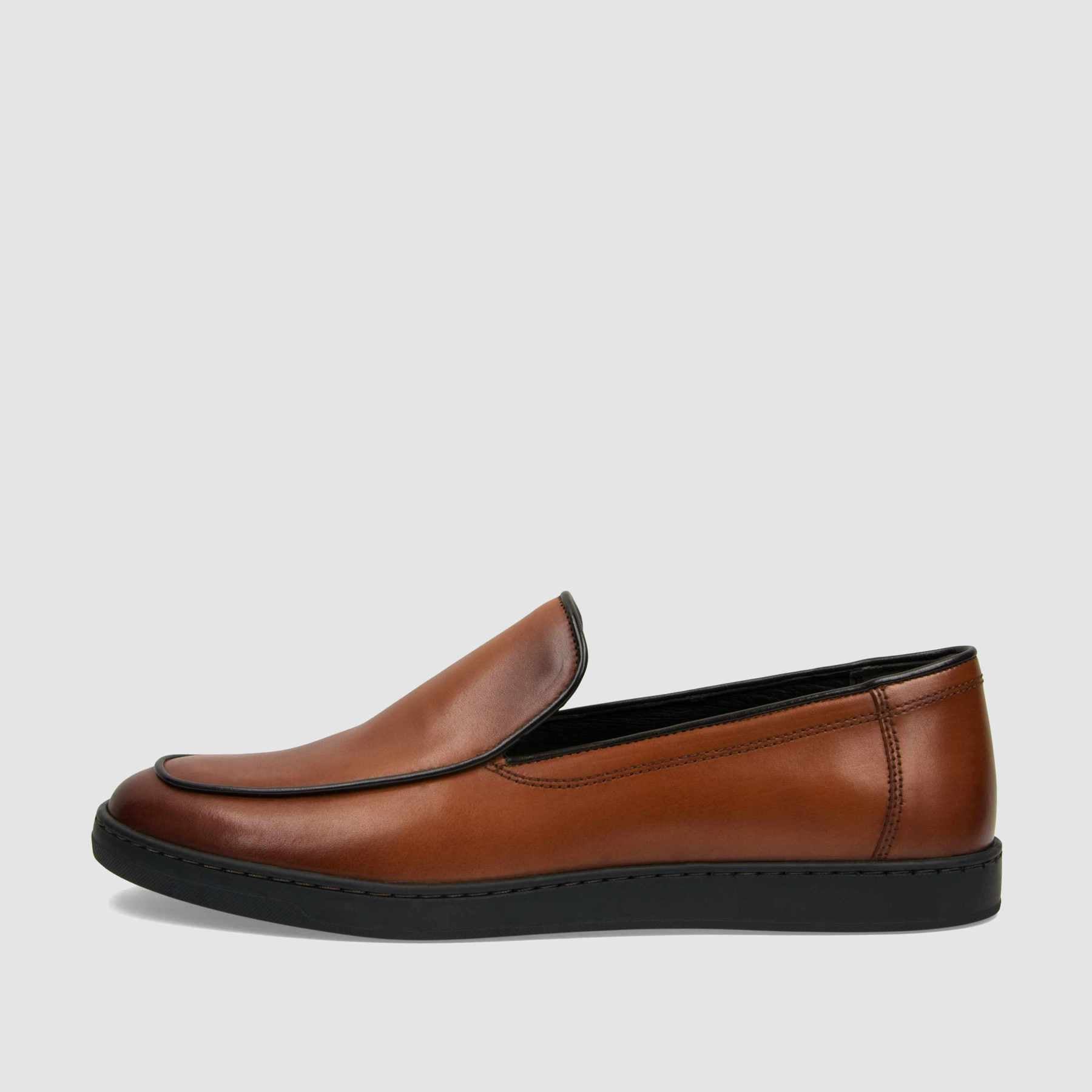 Loafer TAPI B - 7208 brązowa licowa skóra - TAPI nero - Mokasyny - Brązowy - 2