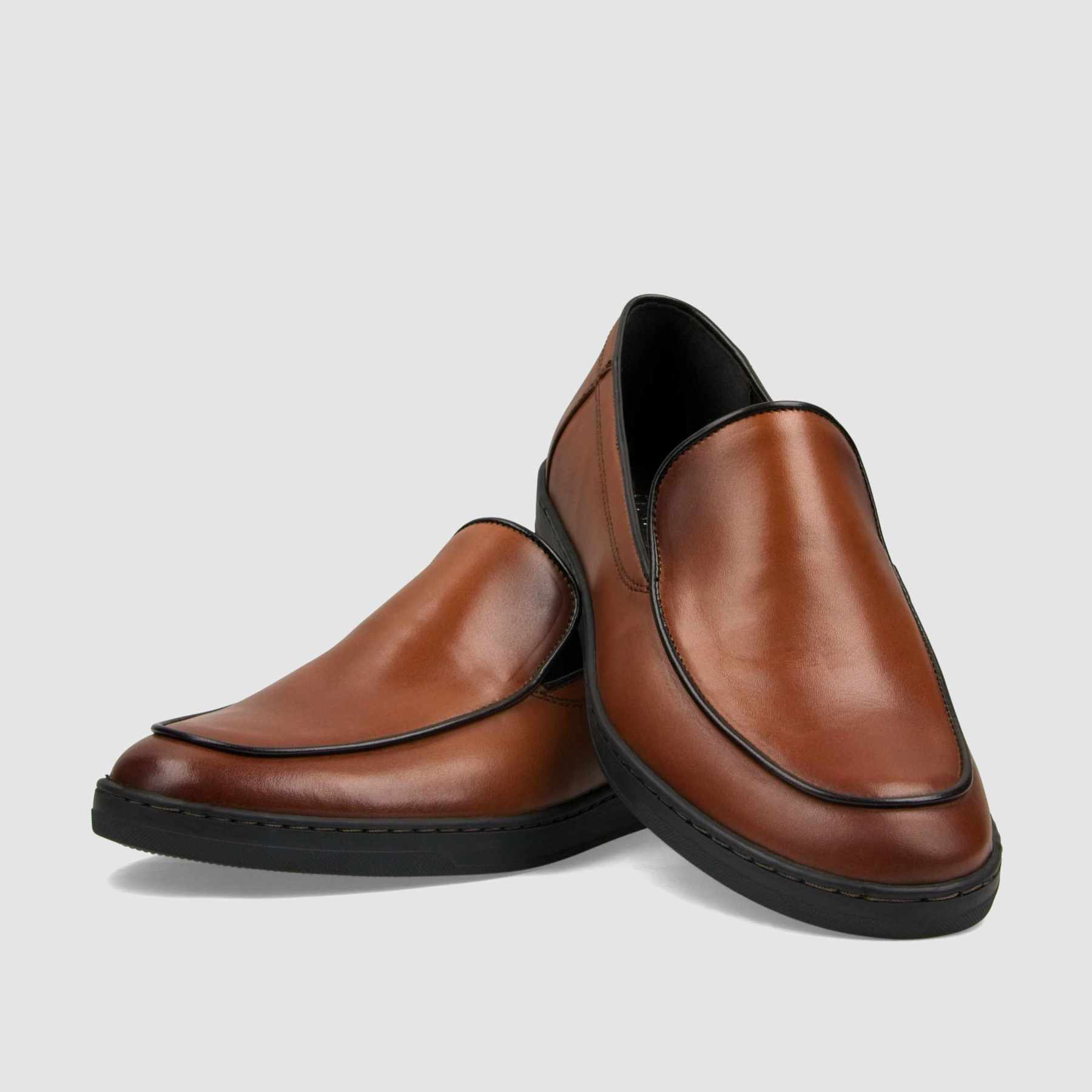 Loafer TAPI B - 7208 brązowa licowa skóra - TAPI nero - Mokasyny - Brązowy - 3