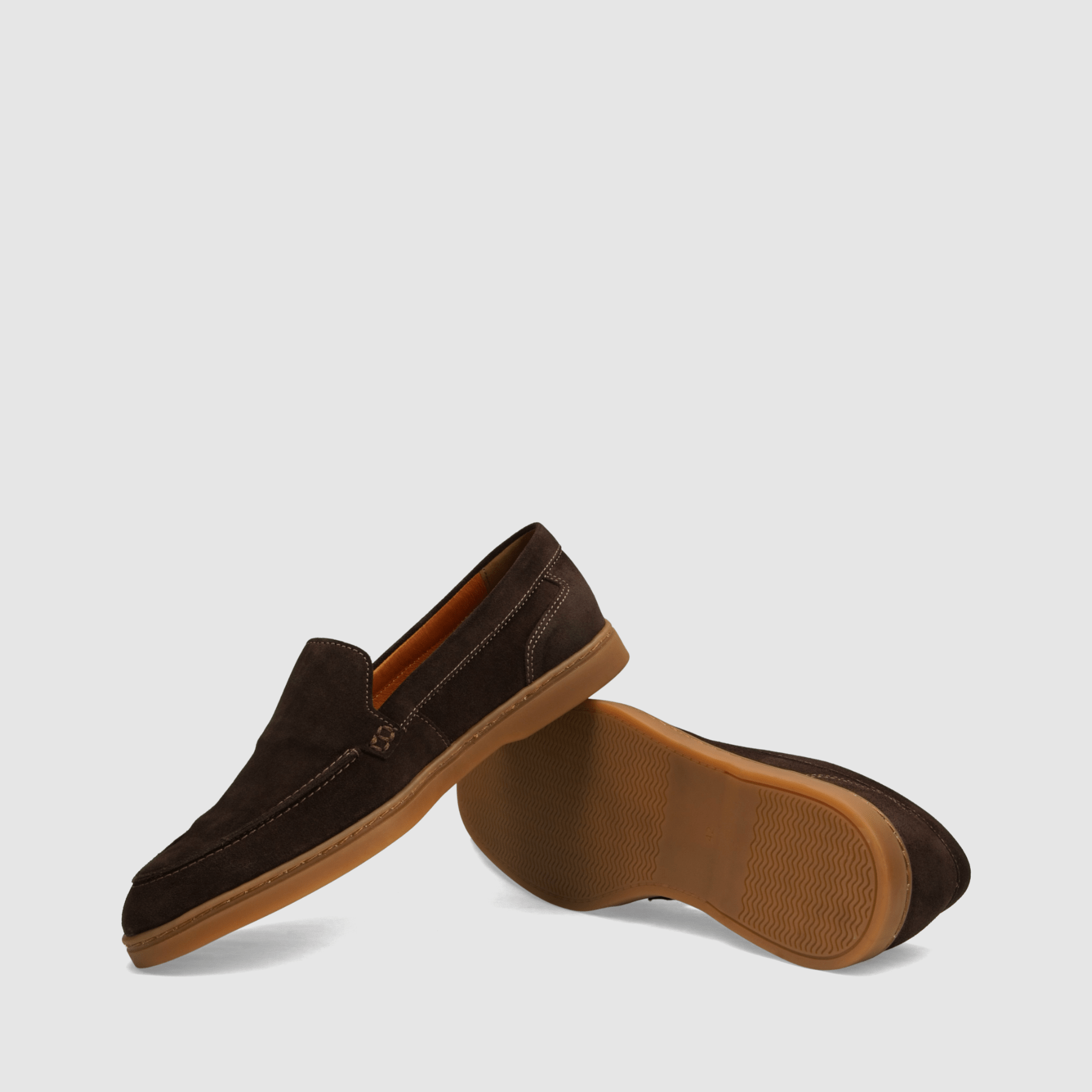 Loafers TAPI A - 7676 brązowa welurowa skóra - TAPI nero - Brązowy - 7