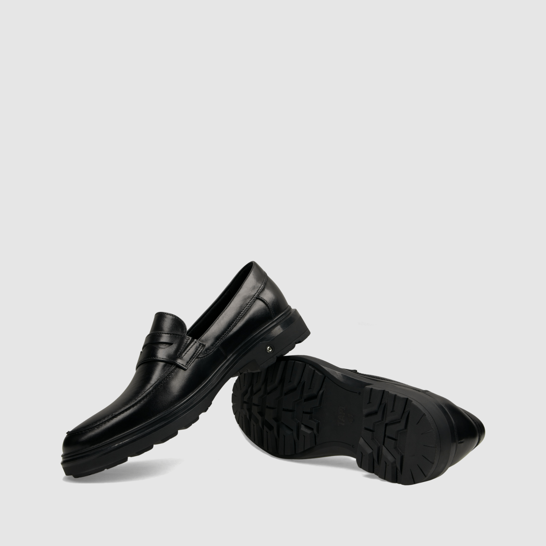 Loafers TAPI B - 7550 czarna licowa skóra - TAPI nero - Półbuty eleganckie wzuwane - Czarny - 7