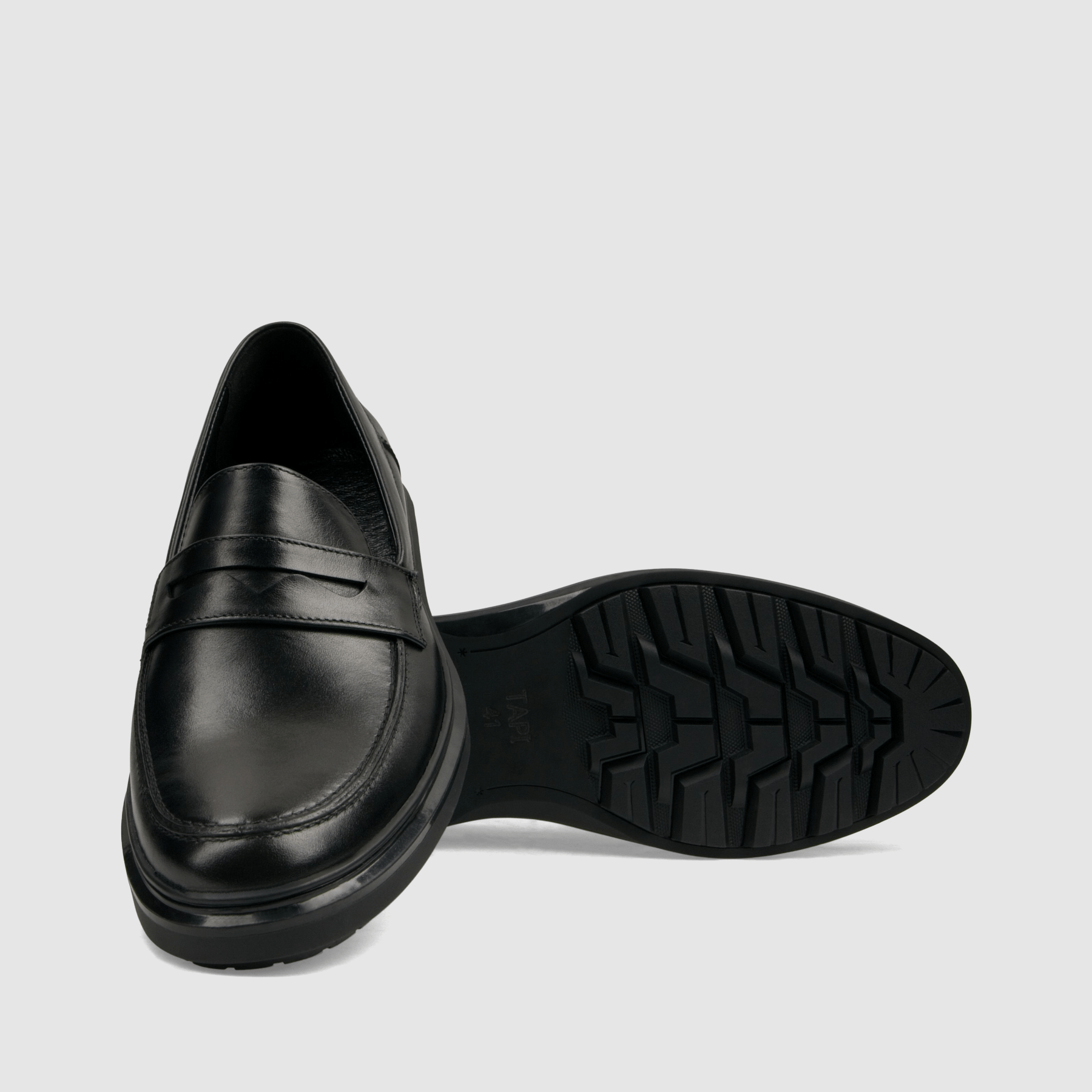 Loafers TAPI B - 7550 czarna licowa skóra - TAPI nero - Półbuty eleganckie wzuwane - Czarny - 4