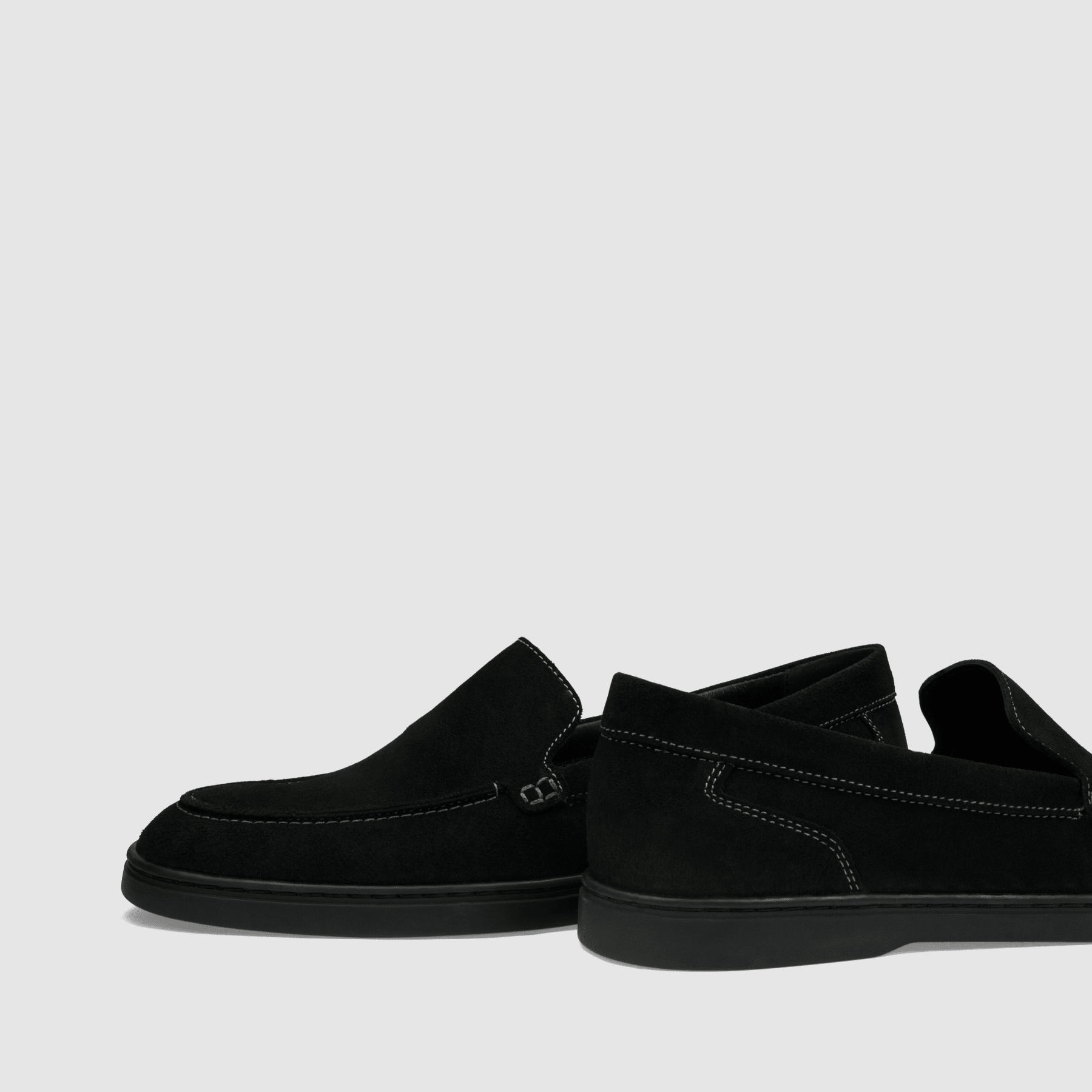 Loafers TAPI B - 7676 - czarna welurowa skóra - TAPI nero - Czarny - 5