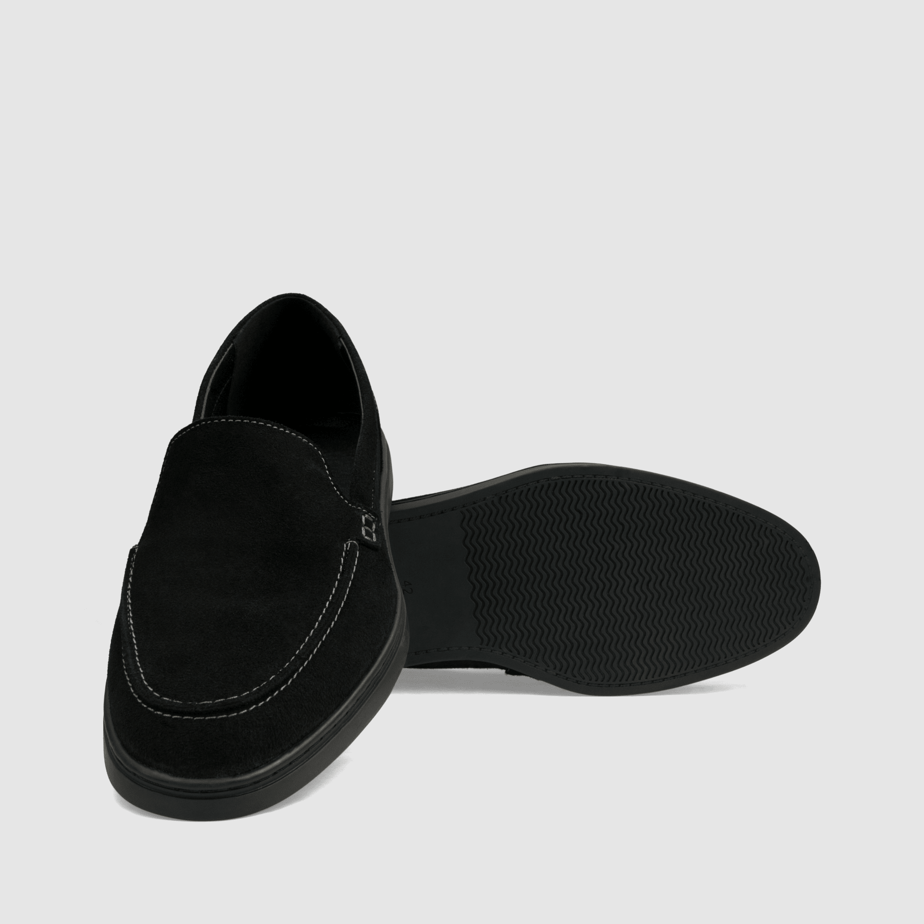 Loafers TAPI B - 7676 - czarna welurowa skóra - TAPI nero - Czarny - 4