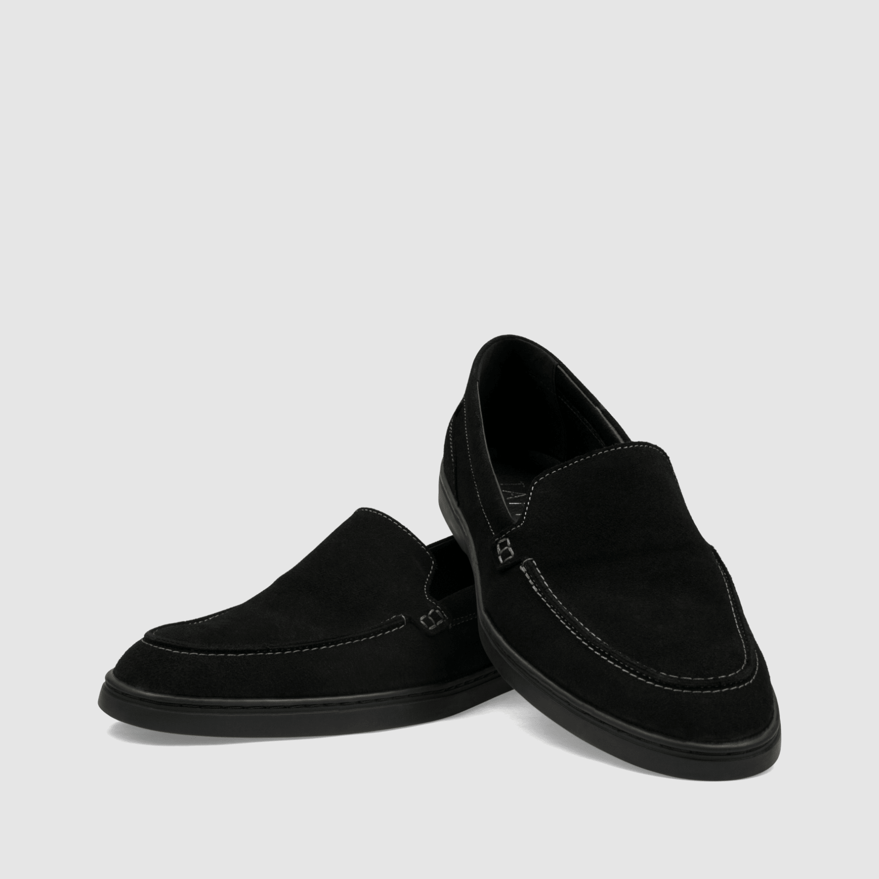 Loafers TAPI B - 7676 - czarna welurowa skóra - TAPI nero - Czarny - 3