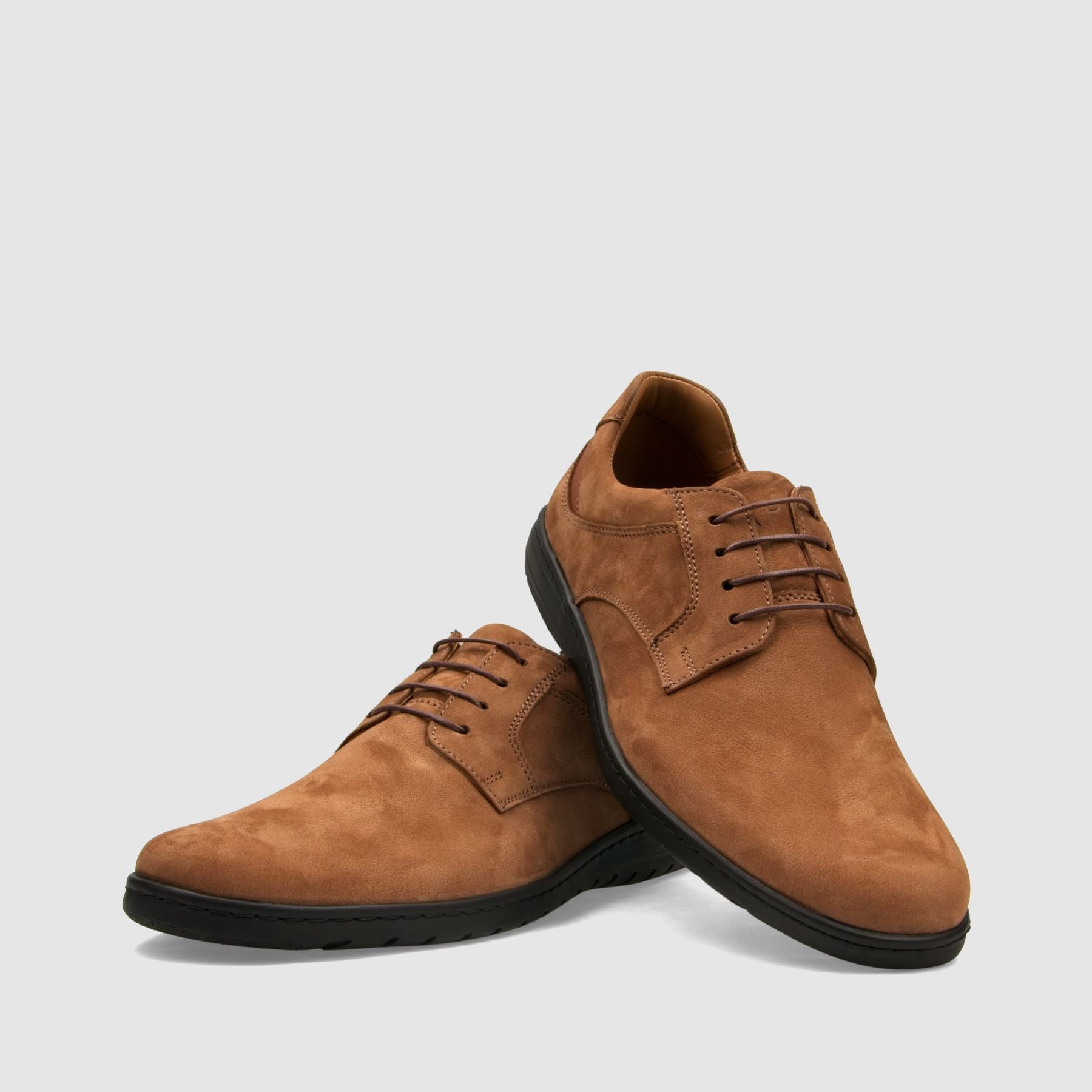 Półbut casual TAPI D - 7615 brązowa nubukowa skóra - TAPI nero - Półbuty casual sznurowane - Brąz - 3