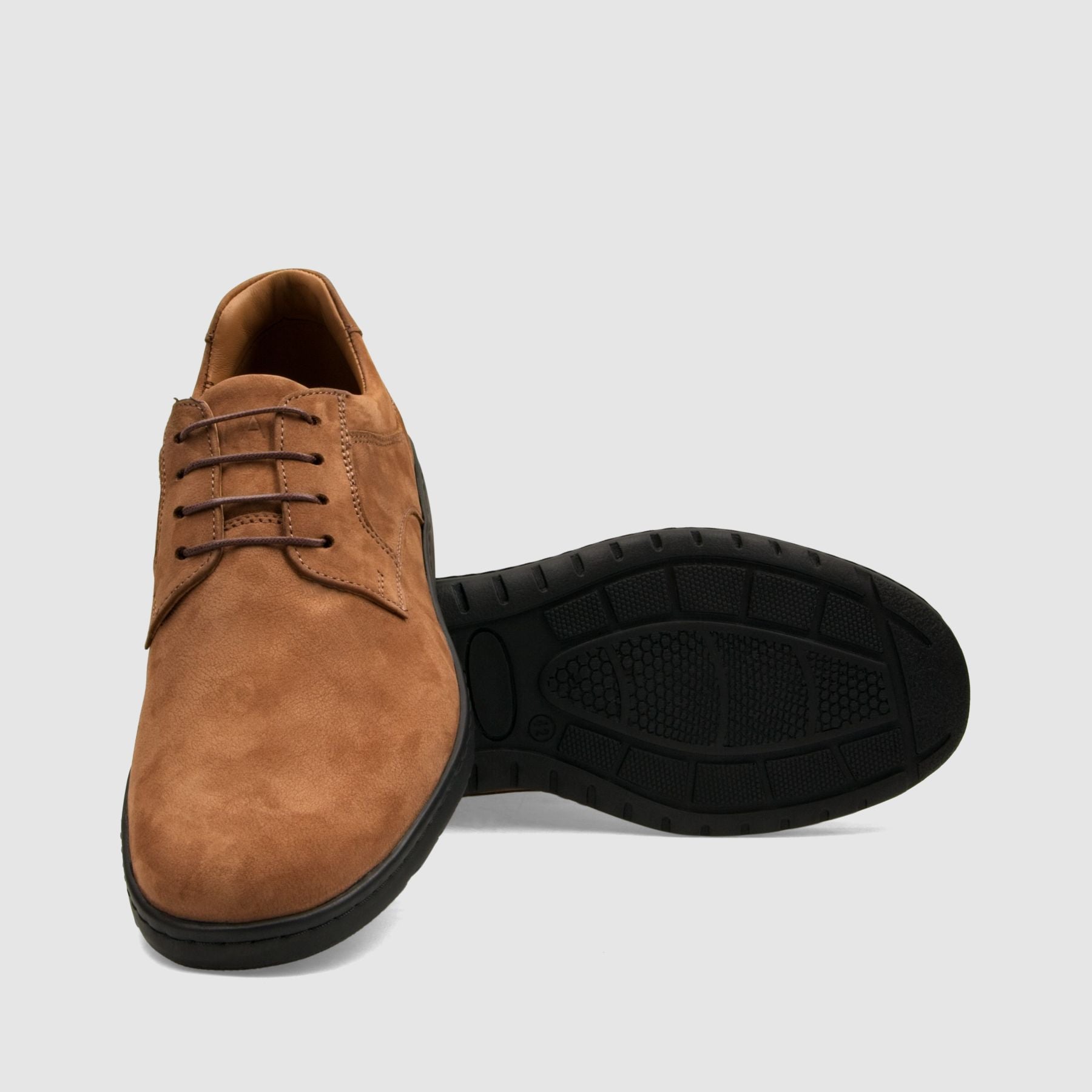 Półbut casual TAPI D - 7615 brązowa nubukowa skóra - TAPI nero - Półbuty casual sznurowane - Brąz - 4