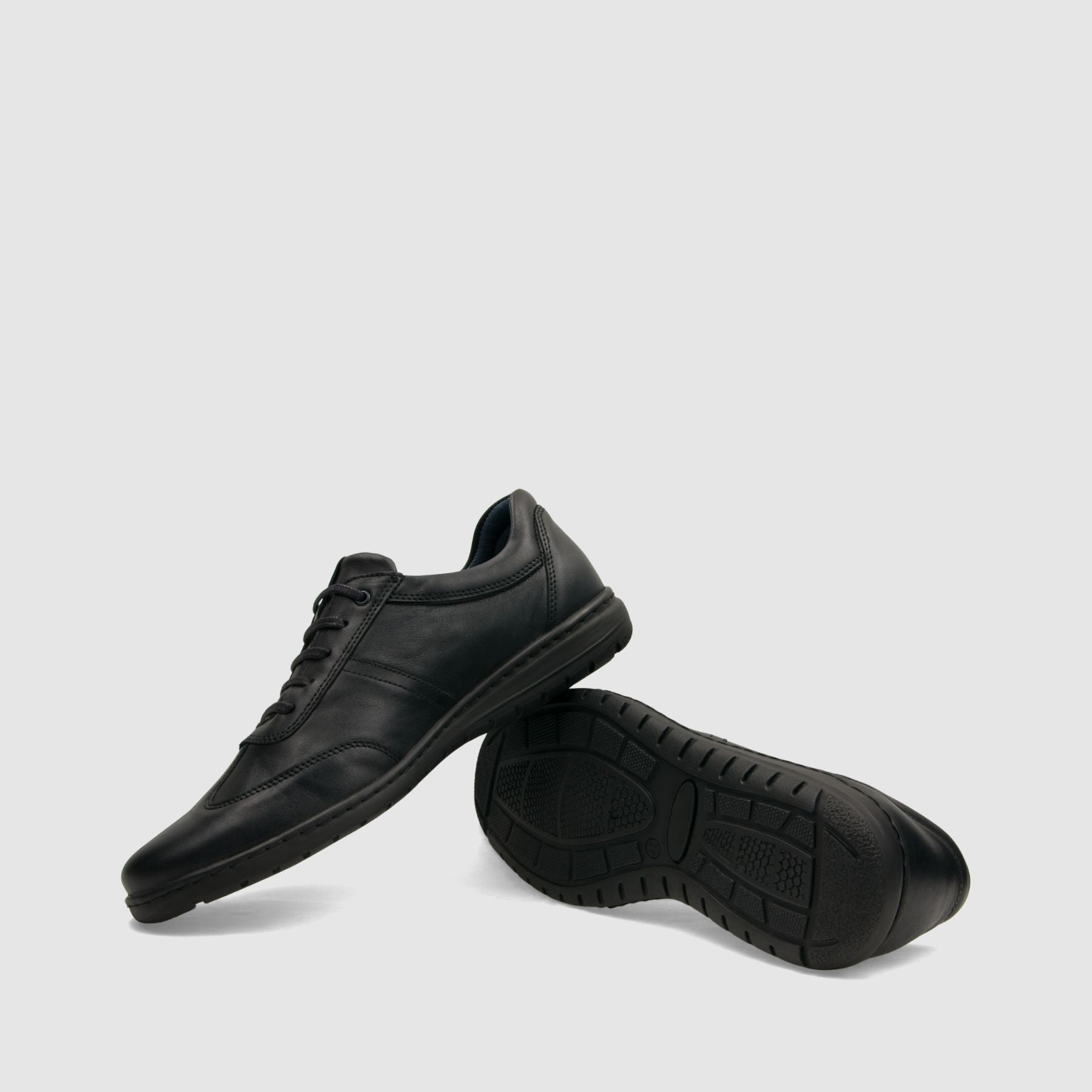 Półbut casual TAPI F - 7605 czarna licowa skóra - TAPI nero - Półbuty casual sznurowane - Czarny - 7