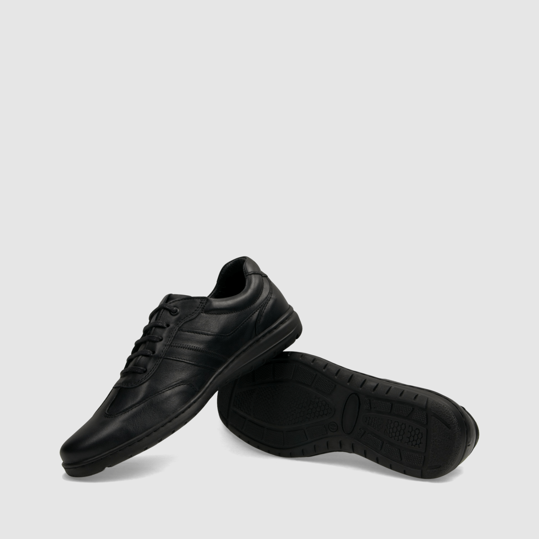 Półbut casual TAPI K - 7637 czarna licowa skóra - TAPI nero - Półbuty casual sznurowane - Czarny - 7