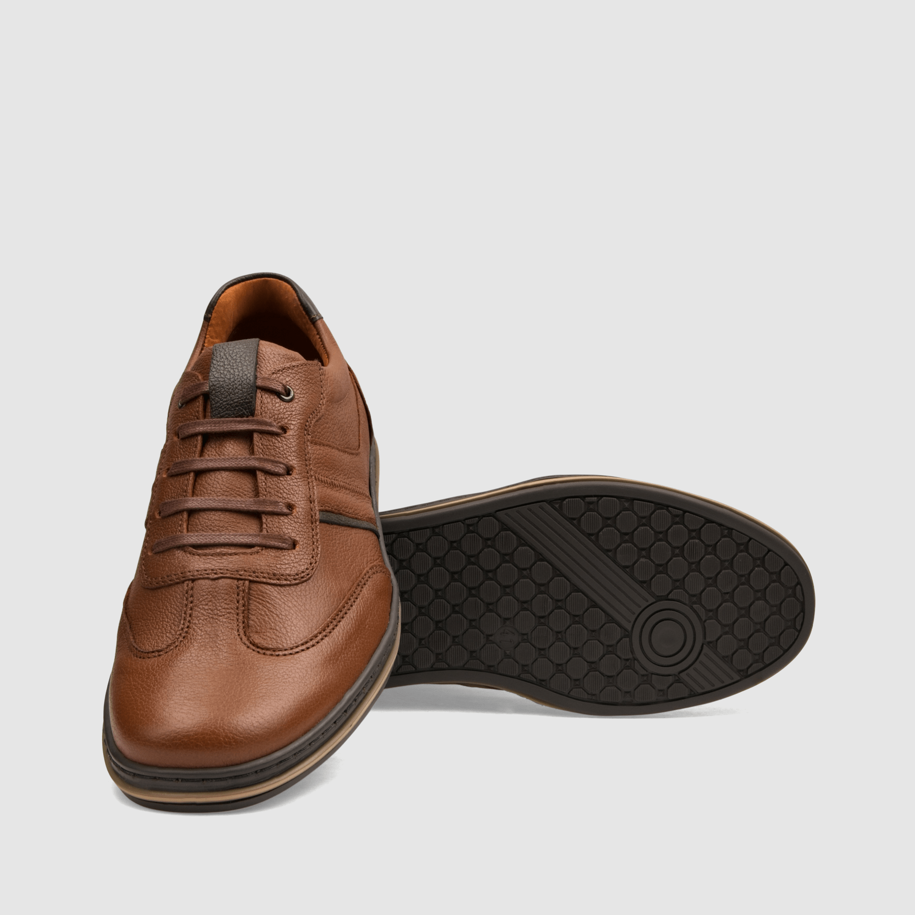 Półbut casual TAPI T - 7637 brązowa licowa skóra - TAPI nero - Brąz - 4