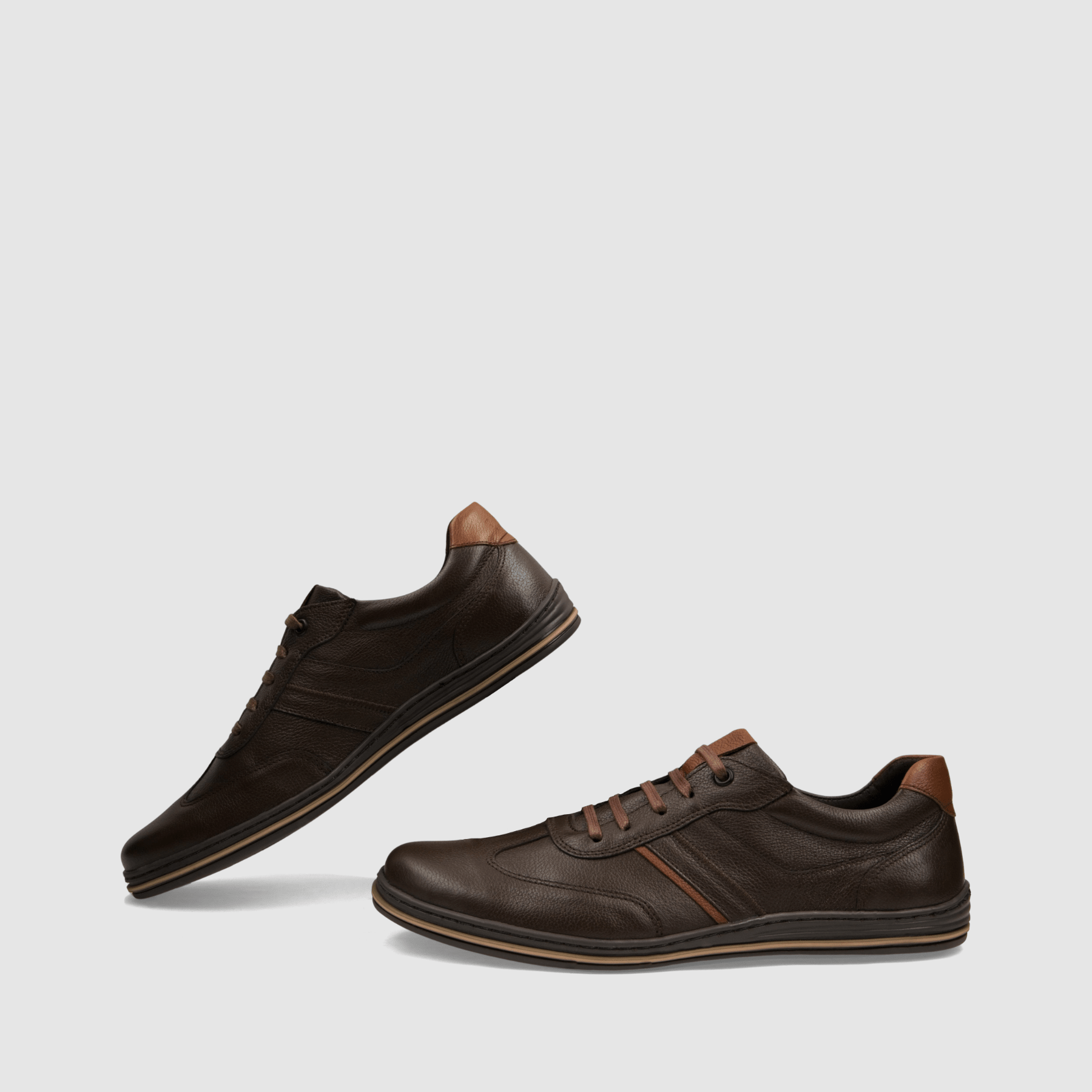 Półbut casual TAPI U - 7637 ciemno brązowa skóra licowa - TAPI nero - Brązowy - 6