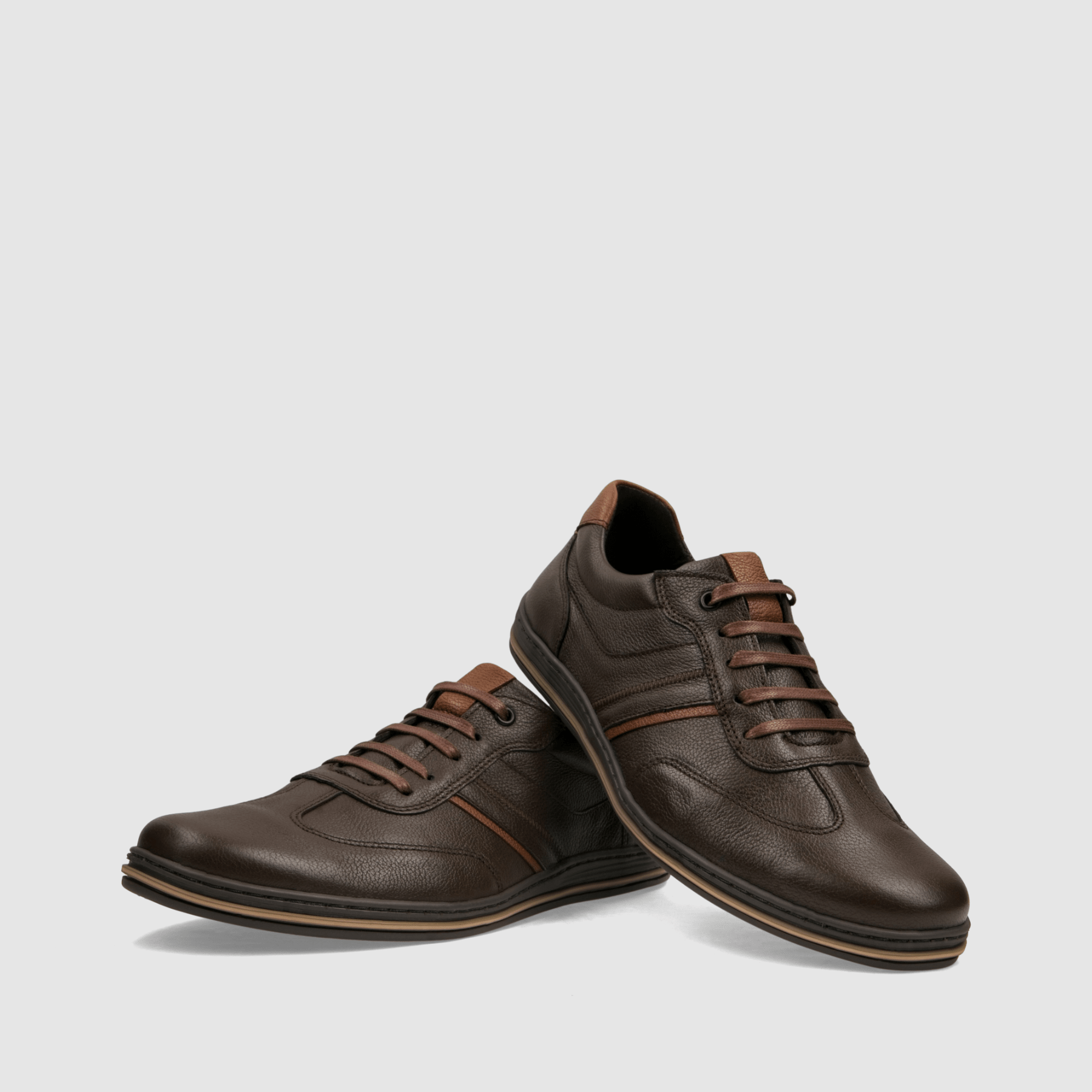 Półbut casual TAPI U - 7637 ciemno brązowa skóra licowa - TAPI nero - Brązowy - 3