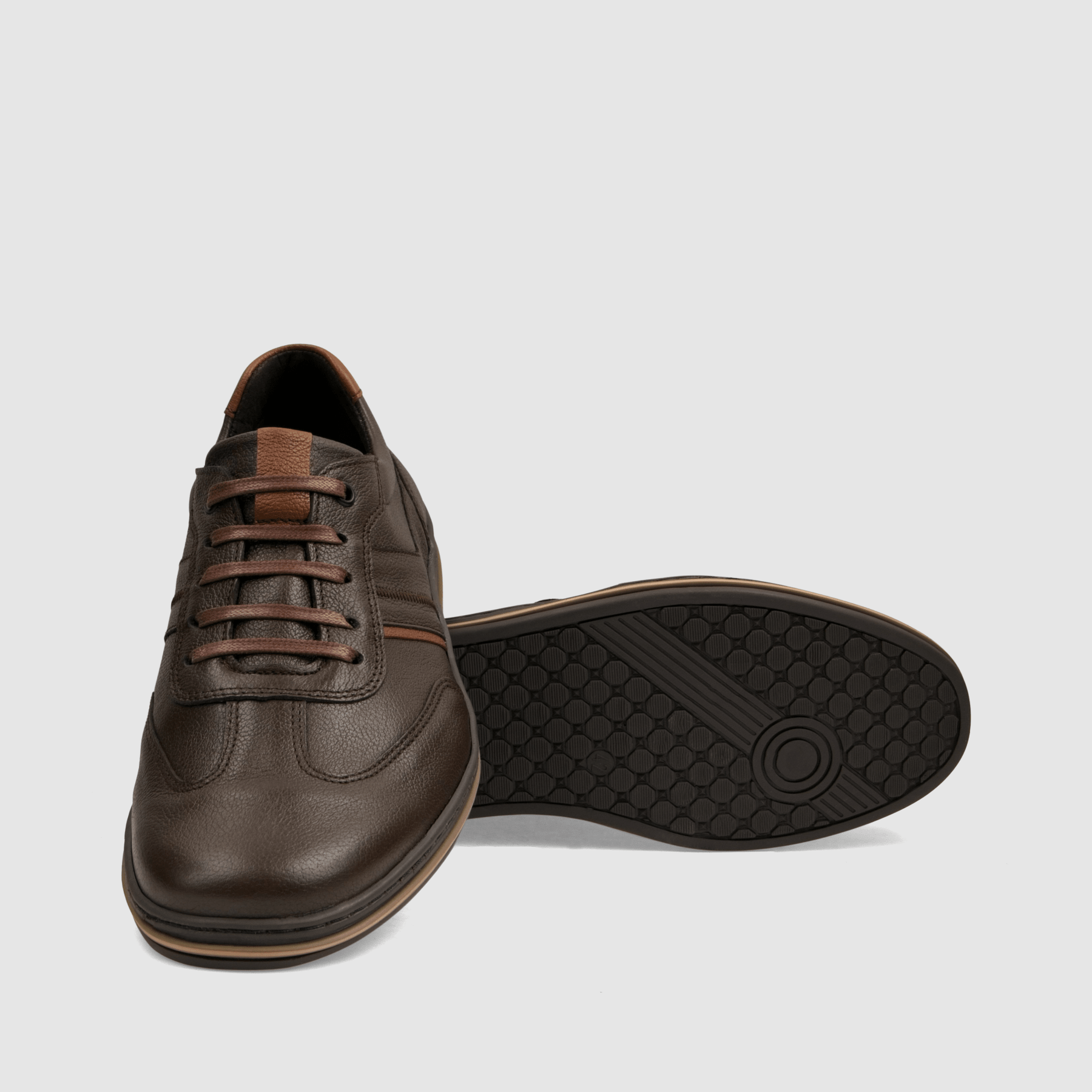 Półbut casual TAPI U - 7637 ciemno brązowa skóra licowa - TAPI nero - Brązowy - 4