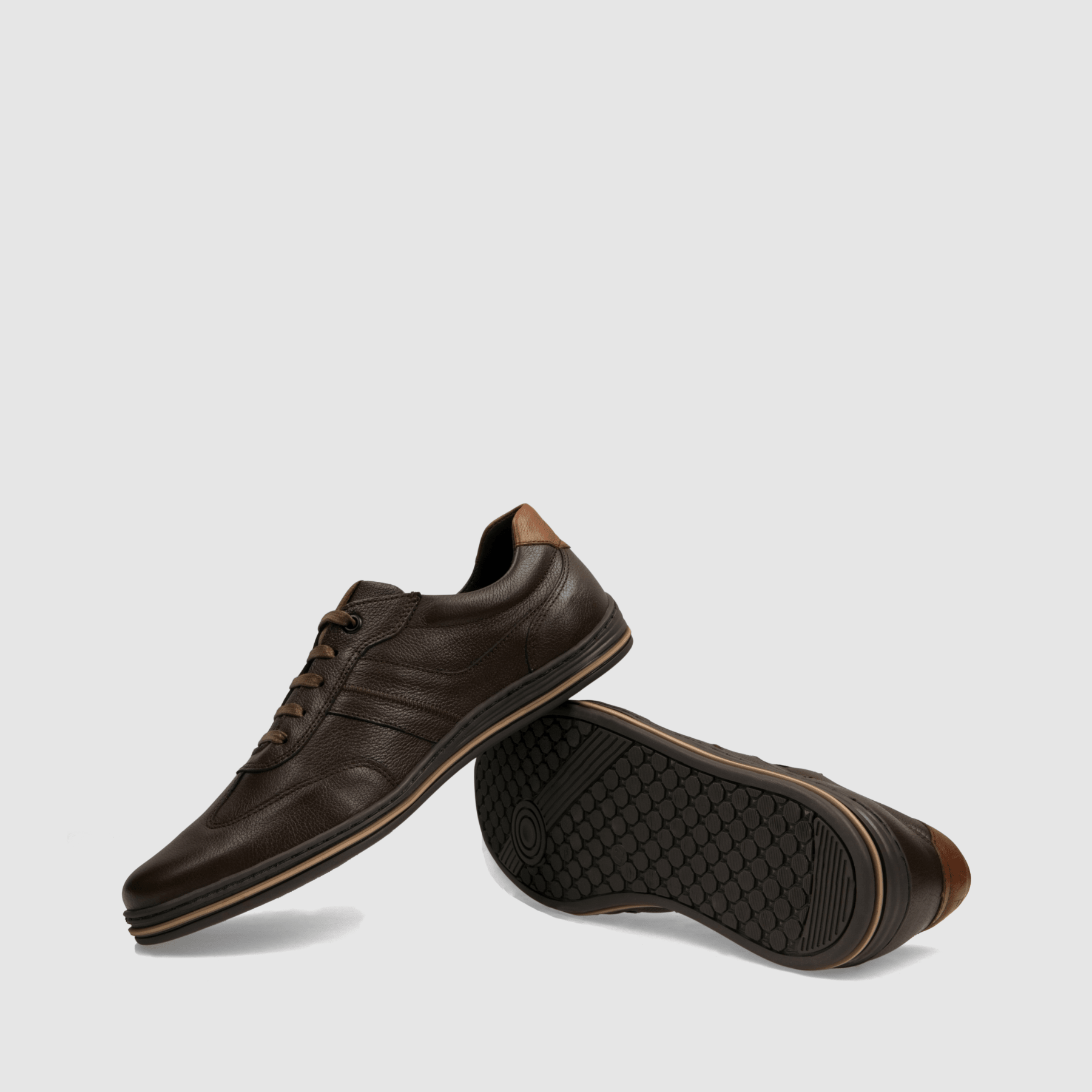 Półbut casual TAPI U - 7637 ciemno brązowa skóra licowa - TAPI nero - Brązowy - 7