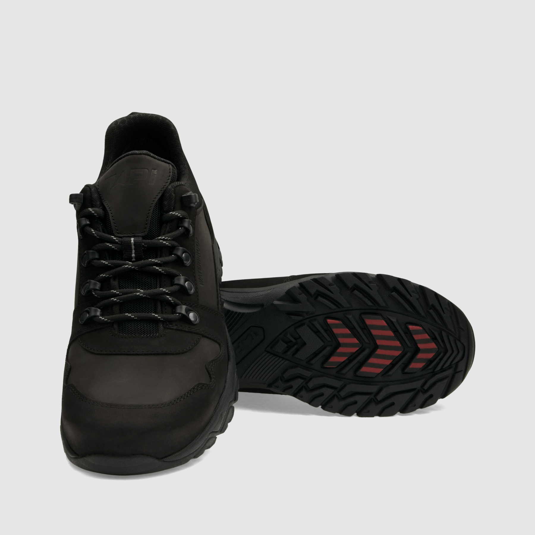 Półbut trekkingowy TAPI F - 9171 - czarna nubukowa skóra - TAPI nero - Półbuty trekkingowe męskie - Czarny - 4