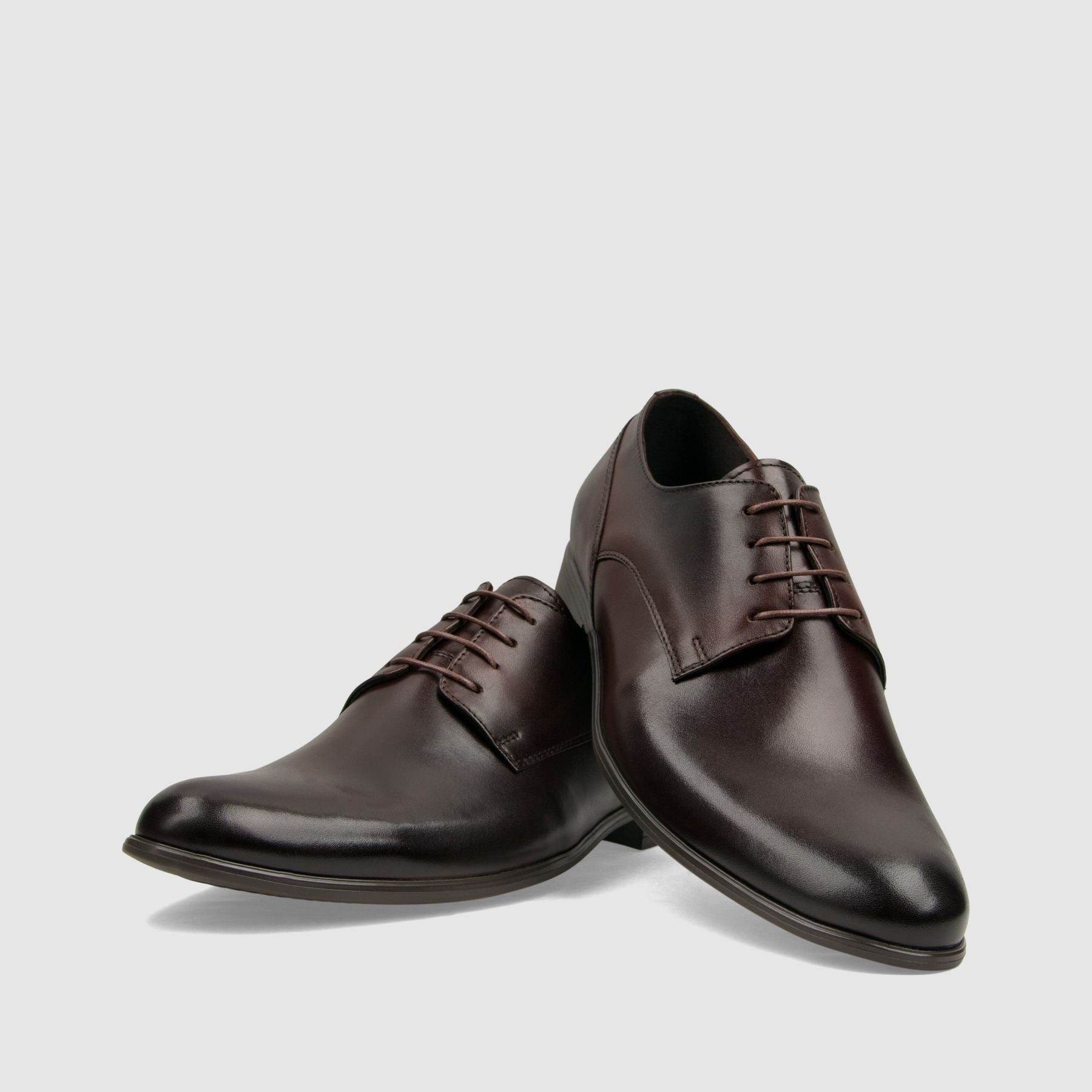 Półbut wizytowy TAPI A - 7681 ciemno brązowa licowa skóra - TAPI nero - Półbuty eleganckie sznurowane - Brązowy - 3