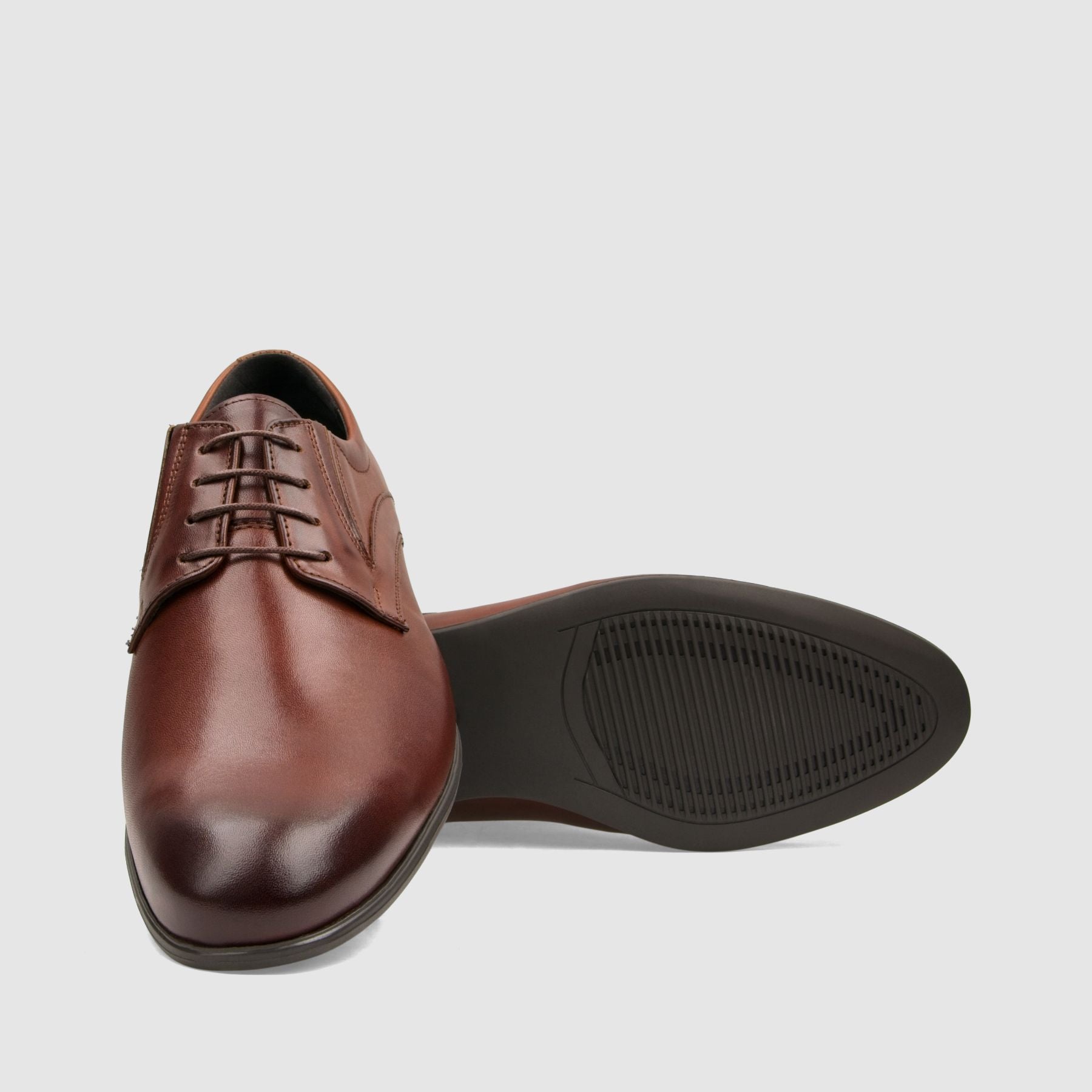 Półbut wizytowy TAPI B - 7671 brązowa licowa skóra - TAPI nero - Półbuty eleganckie sznurowane - Brązowy - 4