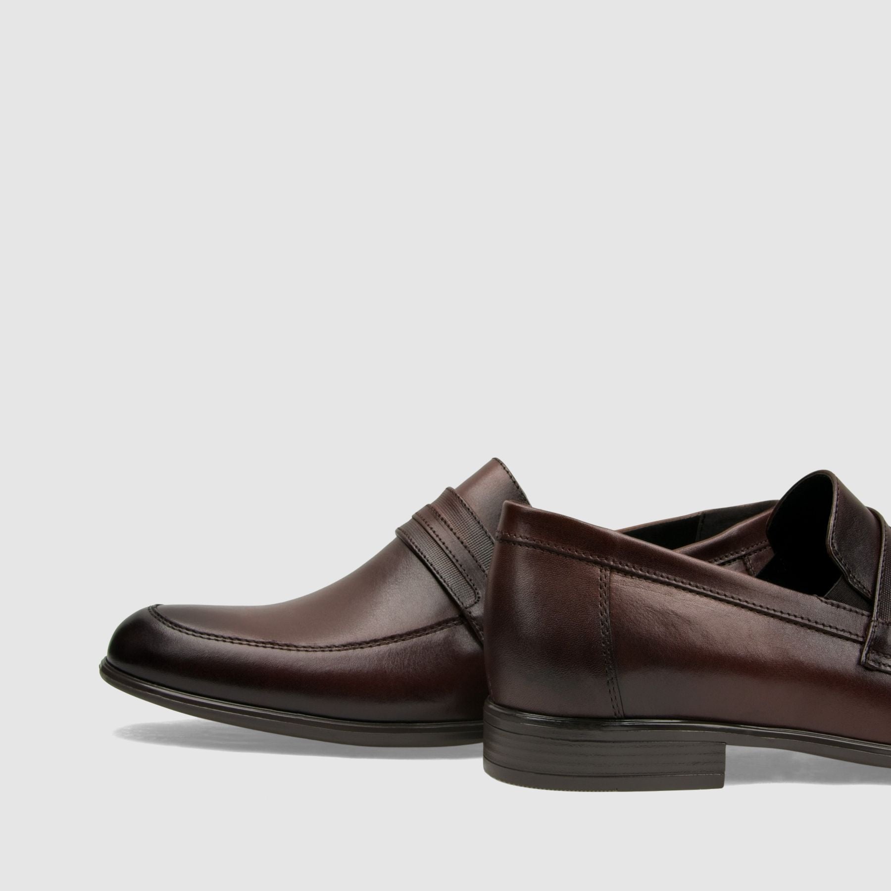 Półbut wizytowy TAPI B - 7680 ciemno brązowa licowa skóra - TAPI nero - Półbuty eleganckie wzuwane - Brązowy - 5