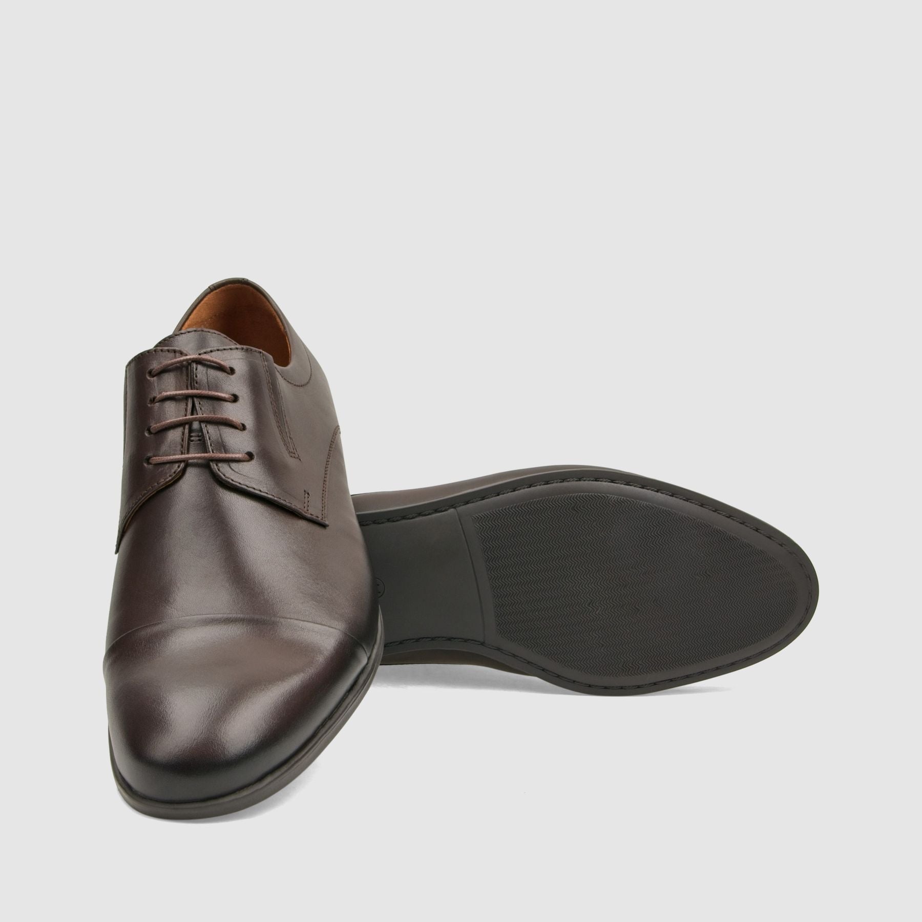 Półbut wizytowy TAPI C - 7700 ciemno brązowa licowa skóra - TAPI nero - Półbuty eleganckie sznurowane - Brązowy - 4