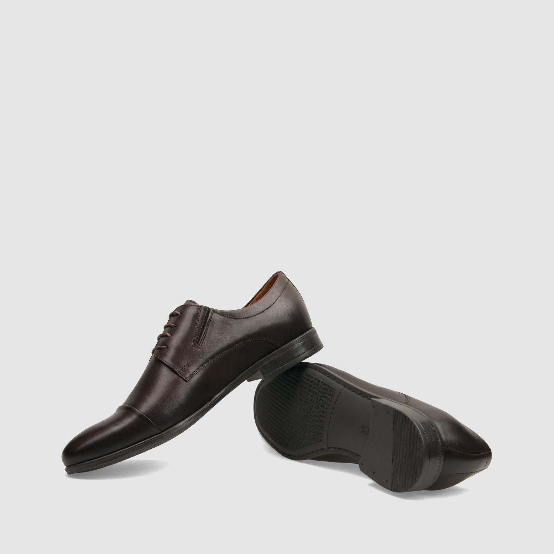 Półbut wizytowy TAPI C - 7700 ciemno brązowa licowa skóra - TAPI nero - Półbuty eleganckie sznurowane - Brązowy - 7