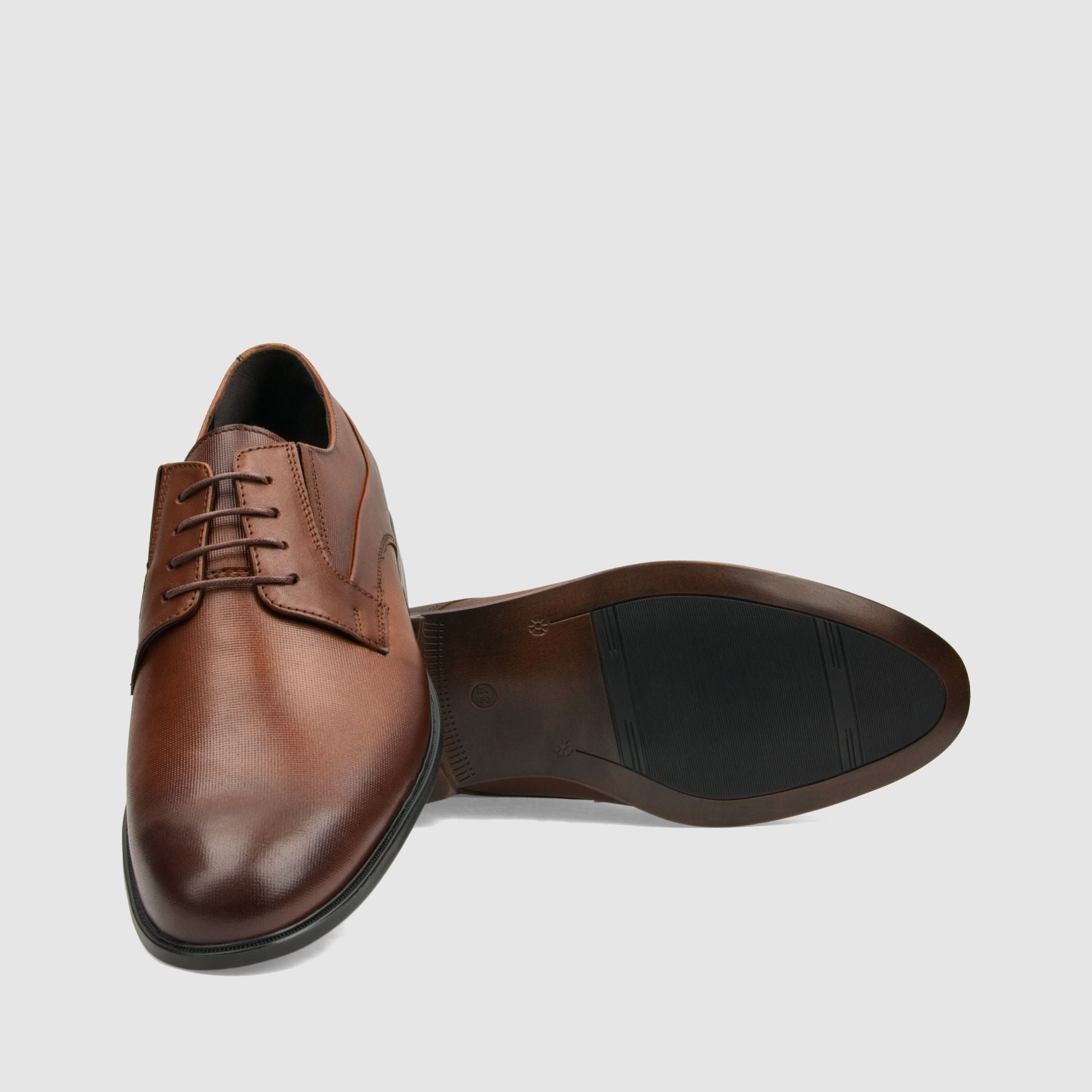 Półbut wizytowy TAPI D - 7494 brązowa licowa skóra - TAPI nero - Półbuty eleganckie sznurowane - Brązowy - 4