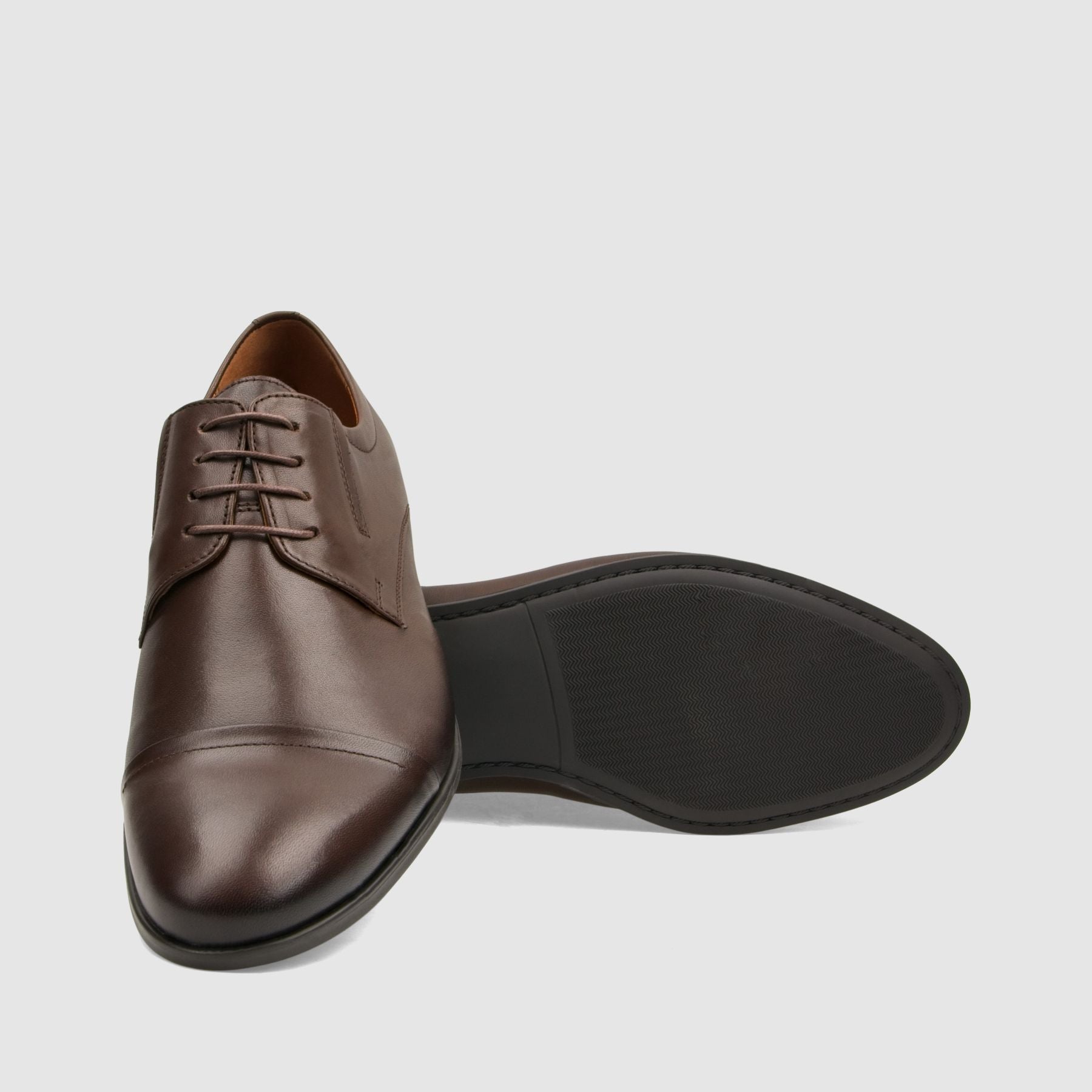 Półbut wizytowy TAPI D - 7700 ciemno brązowa licowa skóra - TAPI nero - Półbuty eleganckie sznurowane - Brązowy - 4