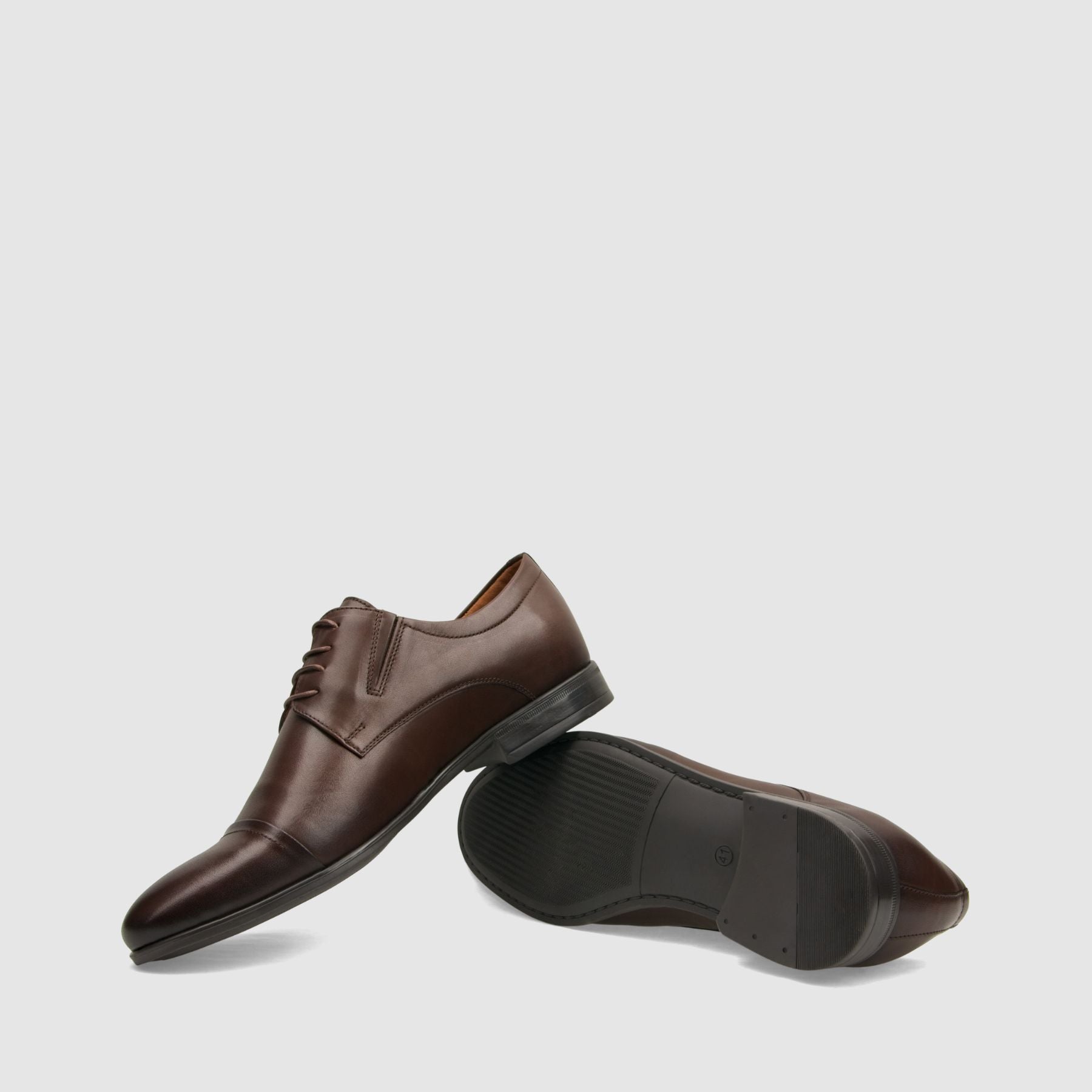 Półbut wizytowy TAPI D - 7700 ciemno brązowa licowa skóra - TAPI nero - Półbuty eleganckie sznurowane - Brązowy - 7