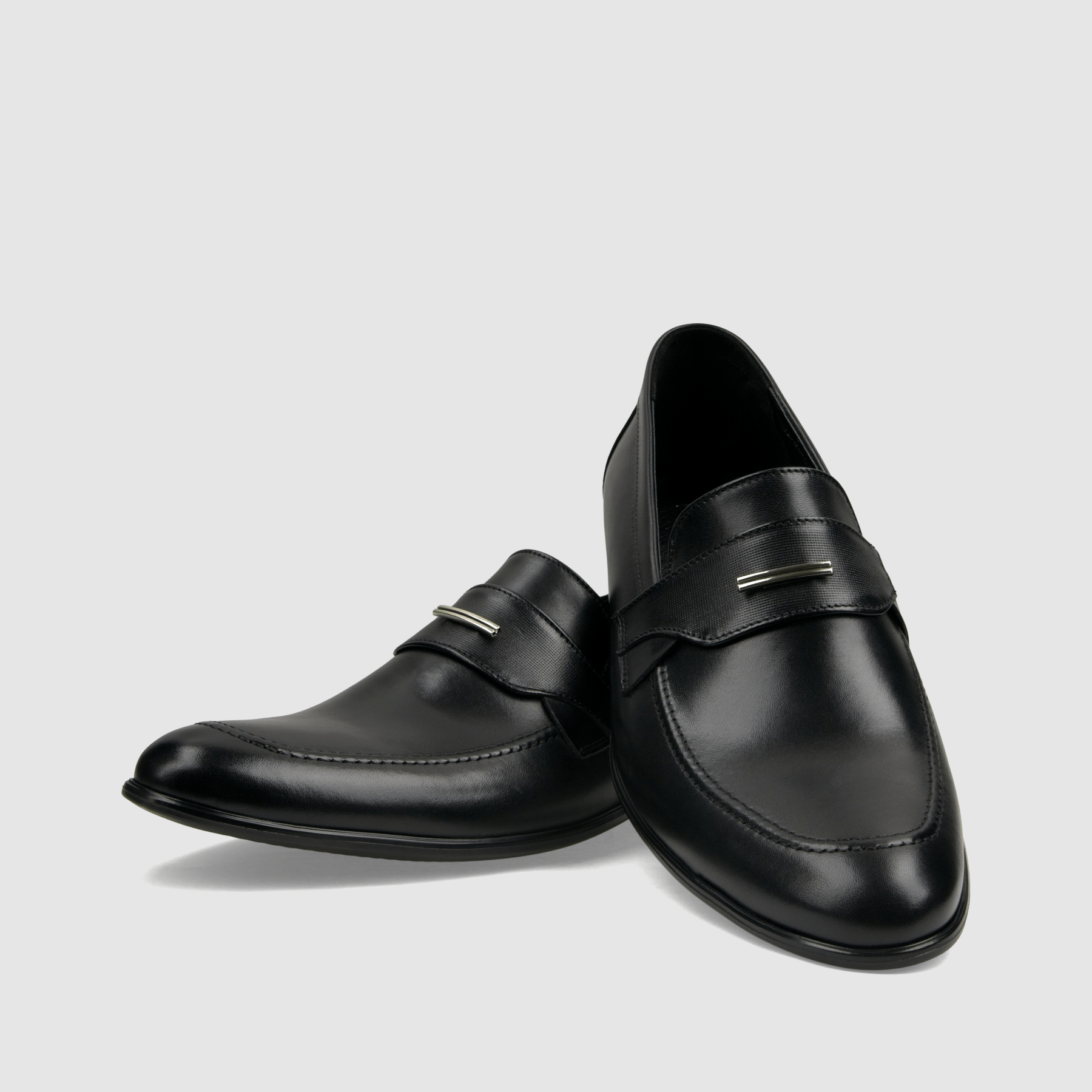 Półbut wizytowy TAPI G - 6766 czarna licowa skóra - TAPI nero - Półbuty eleganckie wzuwane - Czarny - 3
