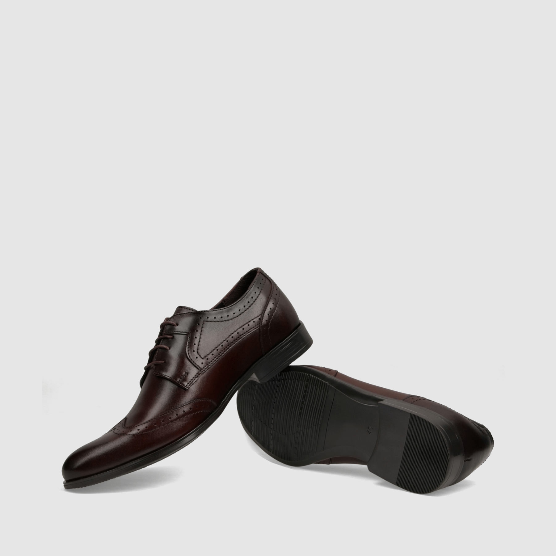 Półbut wizytowy TAPI H - 5651 brązowa licowa skóra - TAPI nero - Półbuty eleganckie sznurowane - Brązowy - 7
