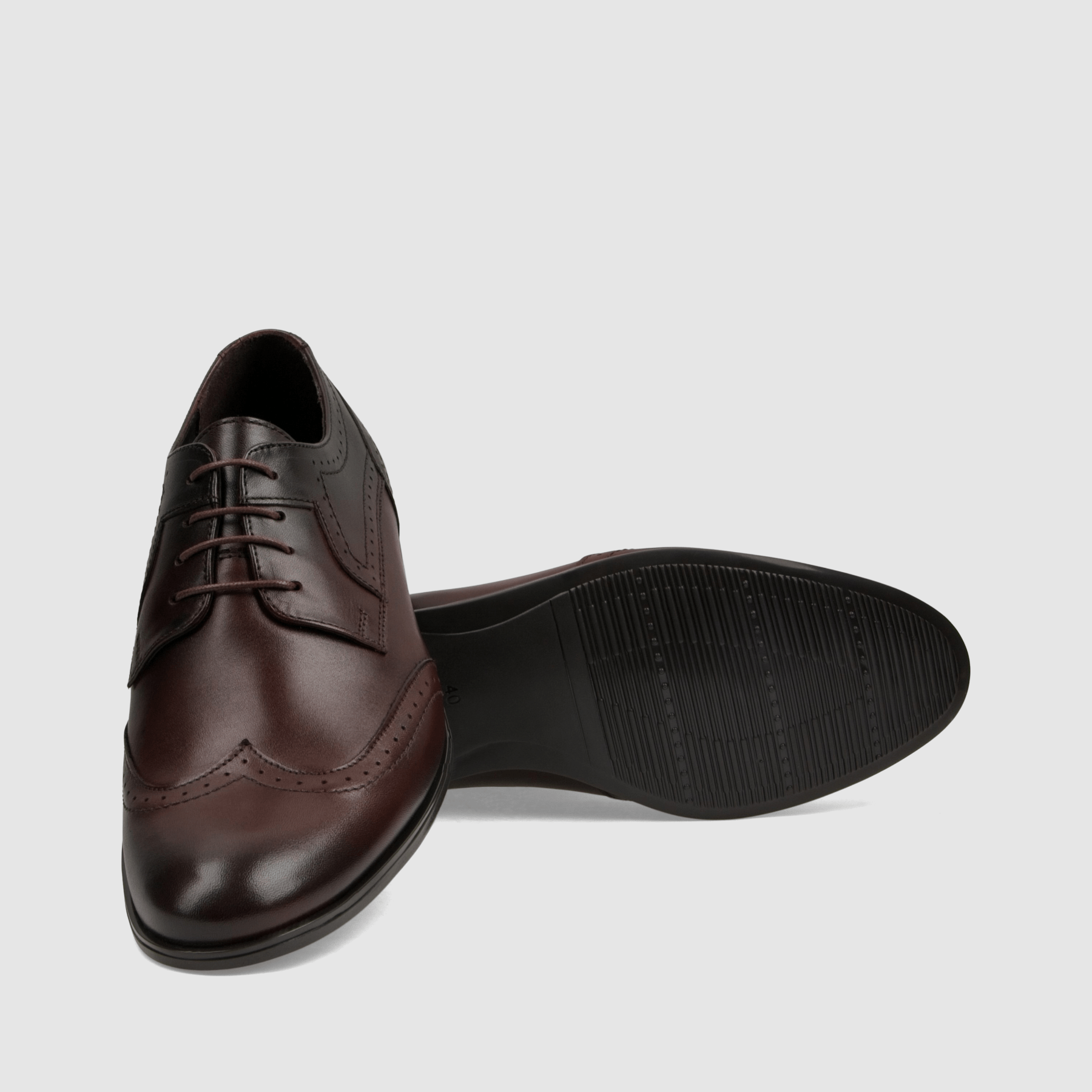 Półbut wizytowy TAPI H - 5651 brązowa licowa skóra - TAPI nero - Półbuty eleganckie sznurowane - Brązowy - 4