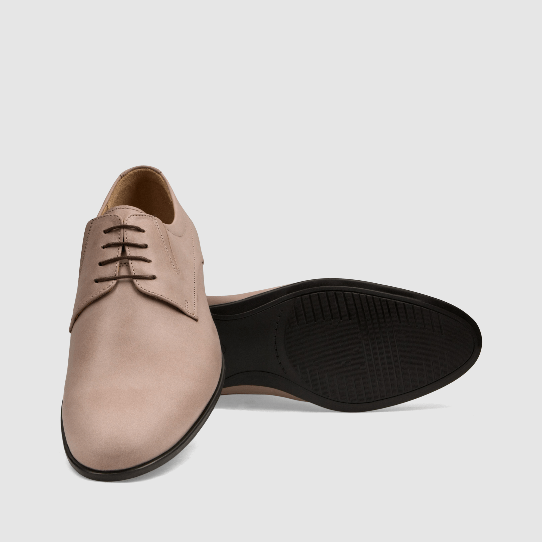 Półbut wizytowy TAPI N - 6022 beżowa licowa skóra - TAPI nero - Półbuty eleganckie sznurowane - Beżowy - 4