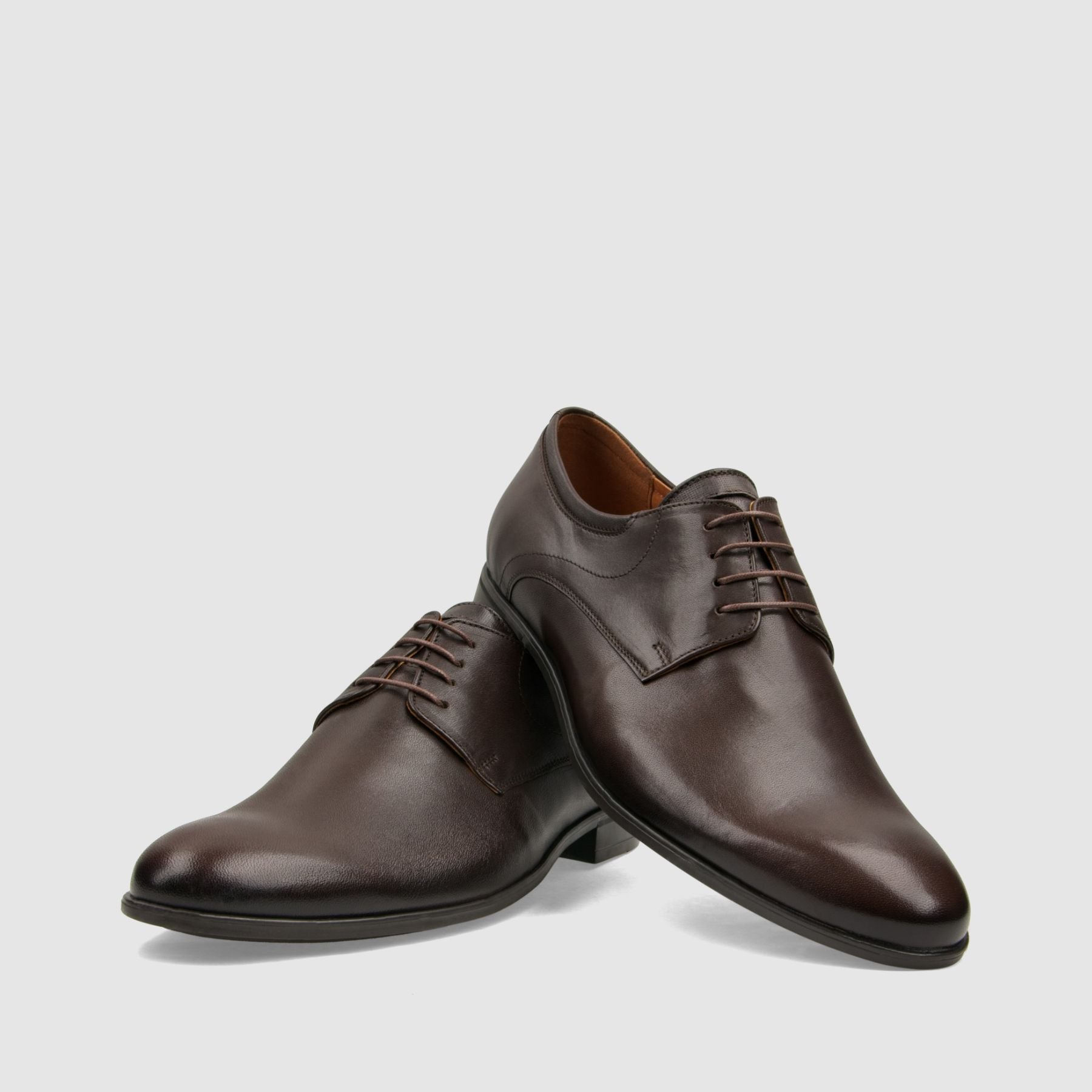 Półbut wizytowy TAPI O - 6586 ciemno brązowa licowa skóra - TAPI nero - Półbuty eleganckie sznurowane - Brązowy - 3