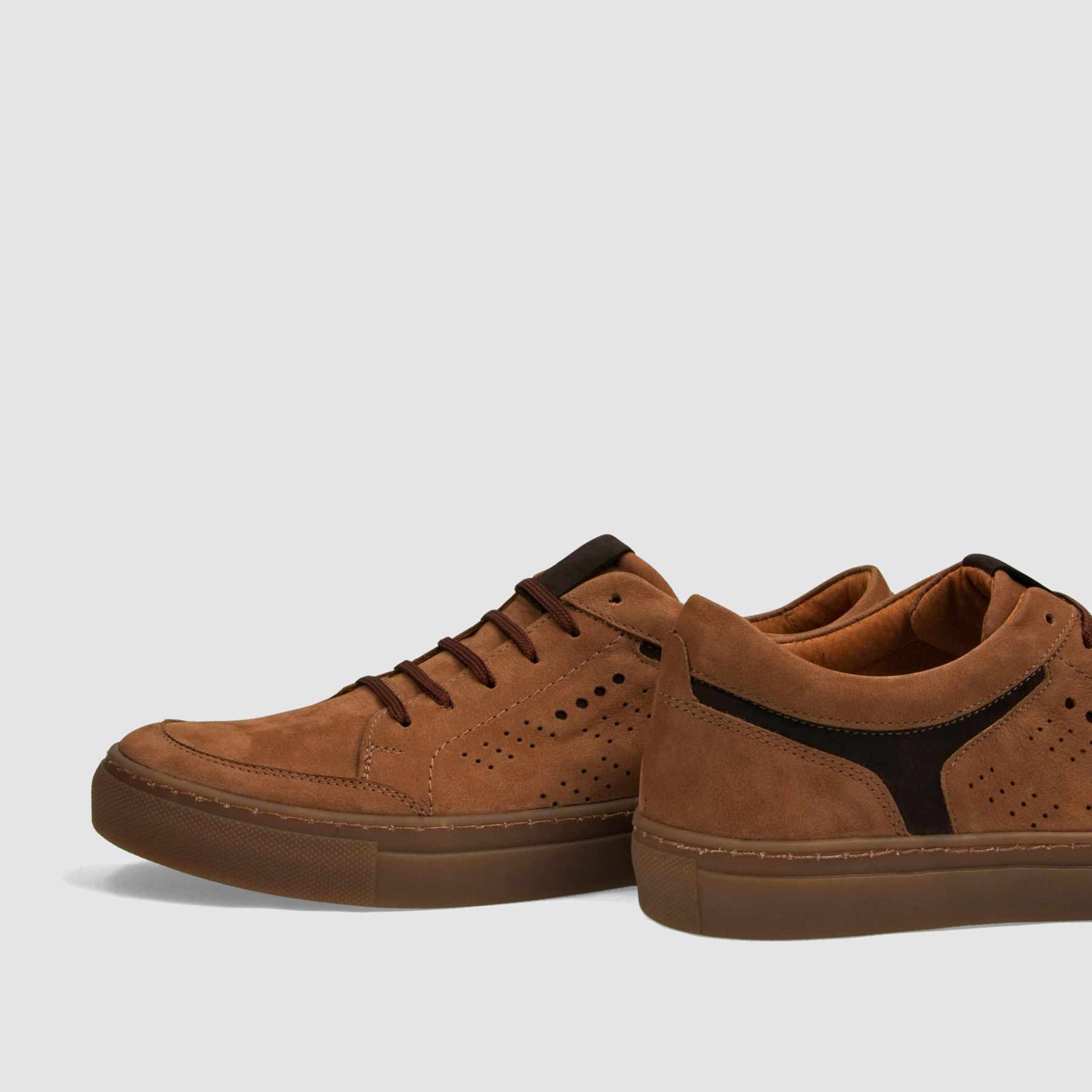 Trampki TAPI A - 7629 brązowa nubukowa skóra - TAPI nero - Sneakersy i sportowe - Brąz - 5