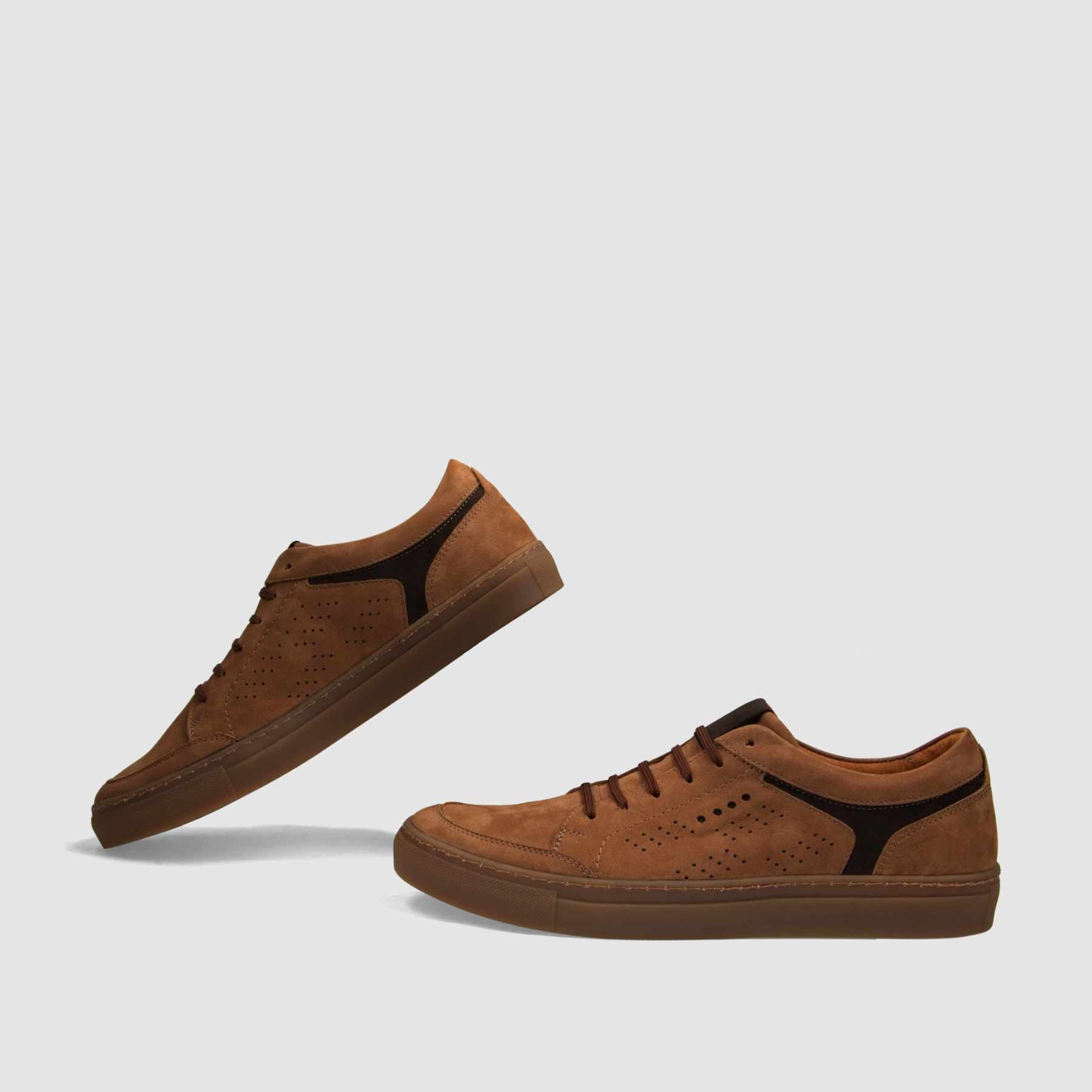 Trampki TAPI A - 7629 brązowa nubukowa skóra - TAPI nero - Sneakersy i sportowe - Brąz - 6