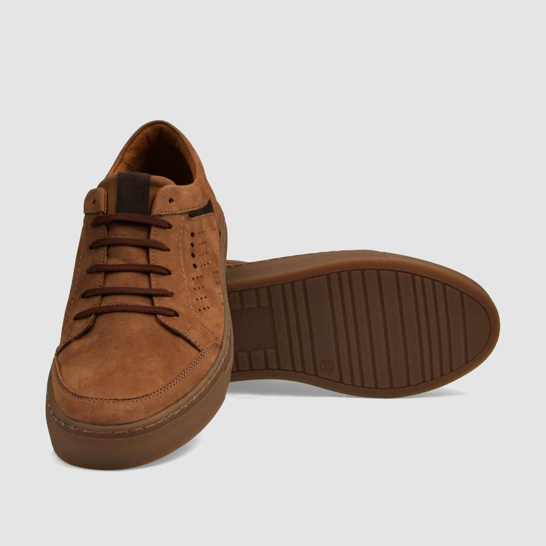 Trampki TAPI A - 7629 brązowa nubukowa skóra - TAPI nero - Sneakersy i sportowe - Brąz - 4