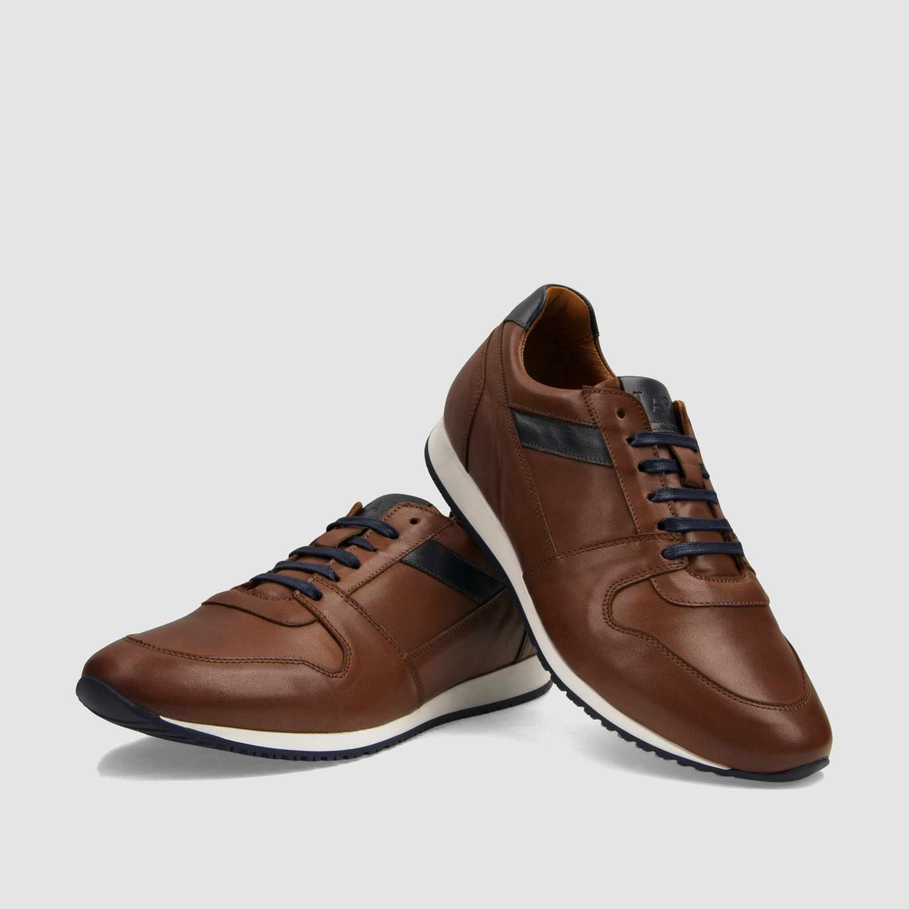 Trampki TAPI A - 7636 brązowa licowa skóra - TAPI nero - Sneakersy i sportowe - Brązowy - 3