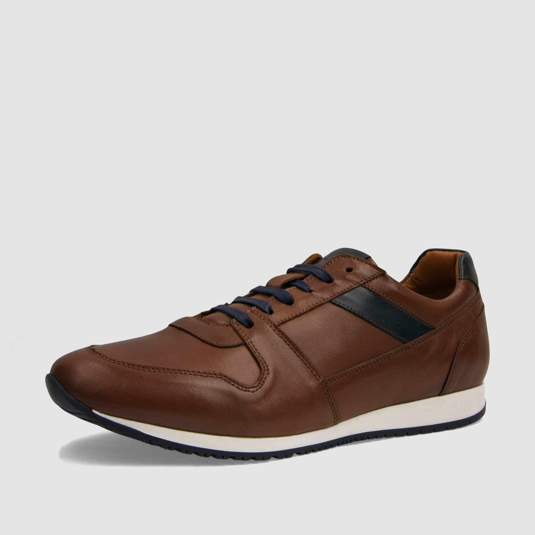 Trampki TAPI A - 7636 brązowa licowa skóra - TAPI nero - Sneakersy i sportowe - Brązowy - 1