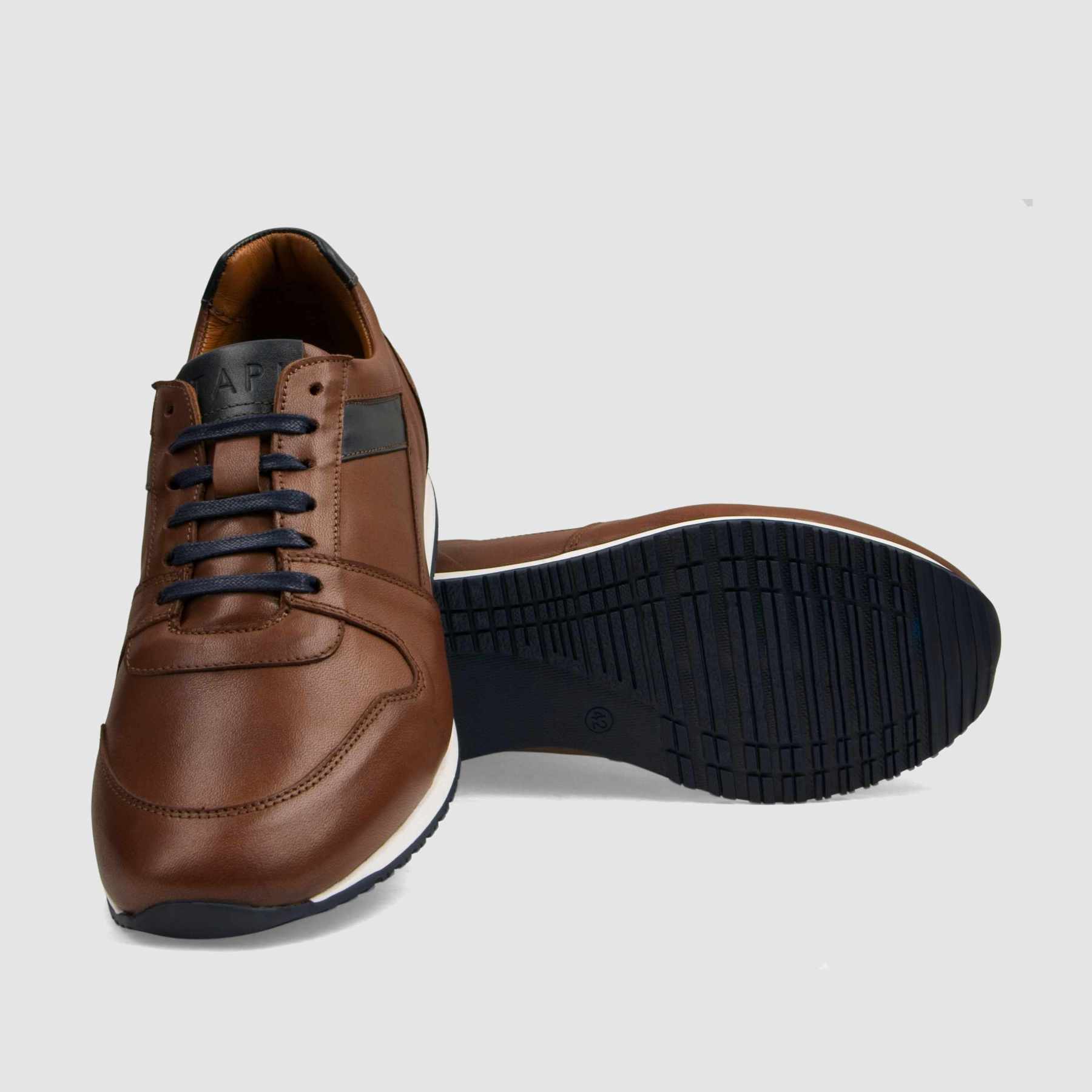 Trampki TAPI A - 7636 brązowa licowa skóra - TAPI nero - Sneakersy i sportowe - Brązowy - 4